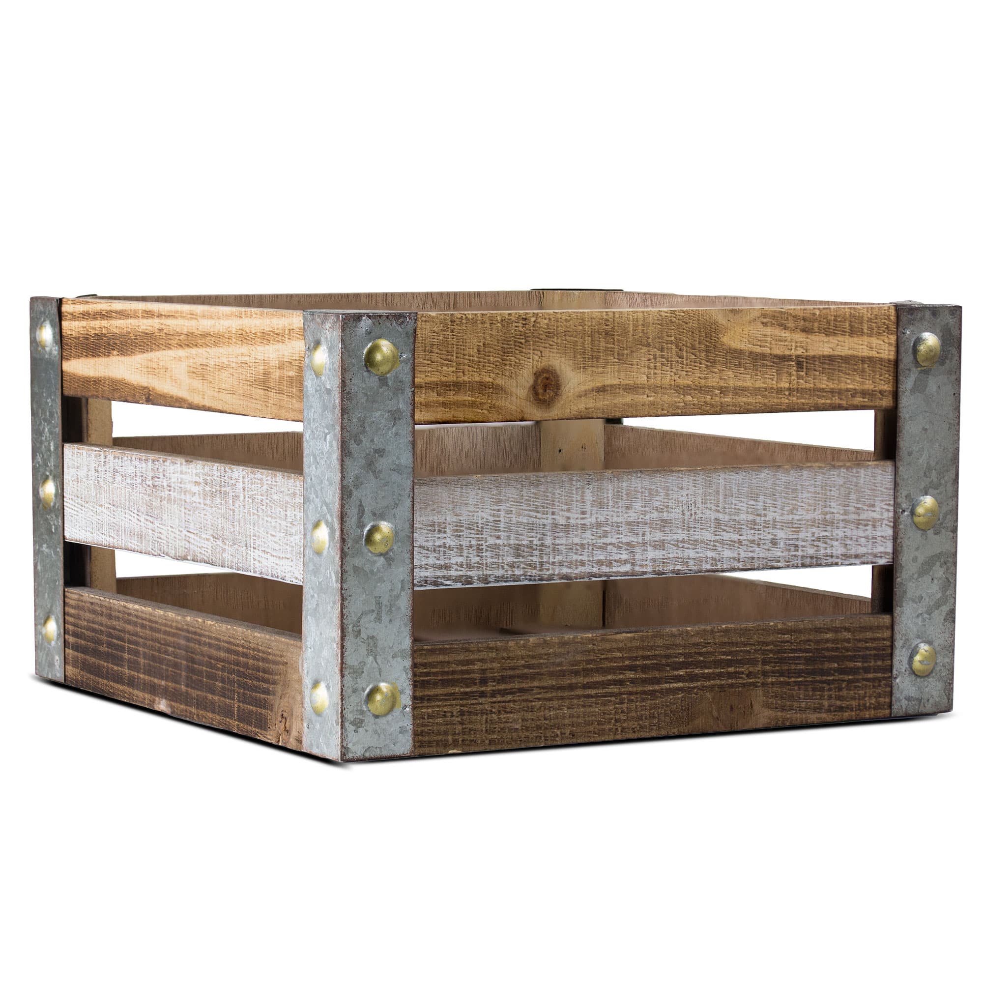 16" Rustic Wooden Storage Crate