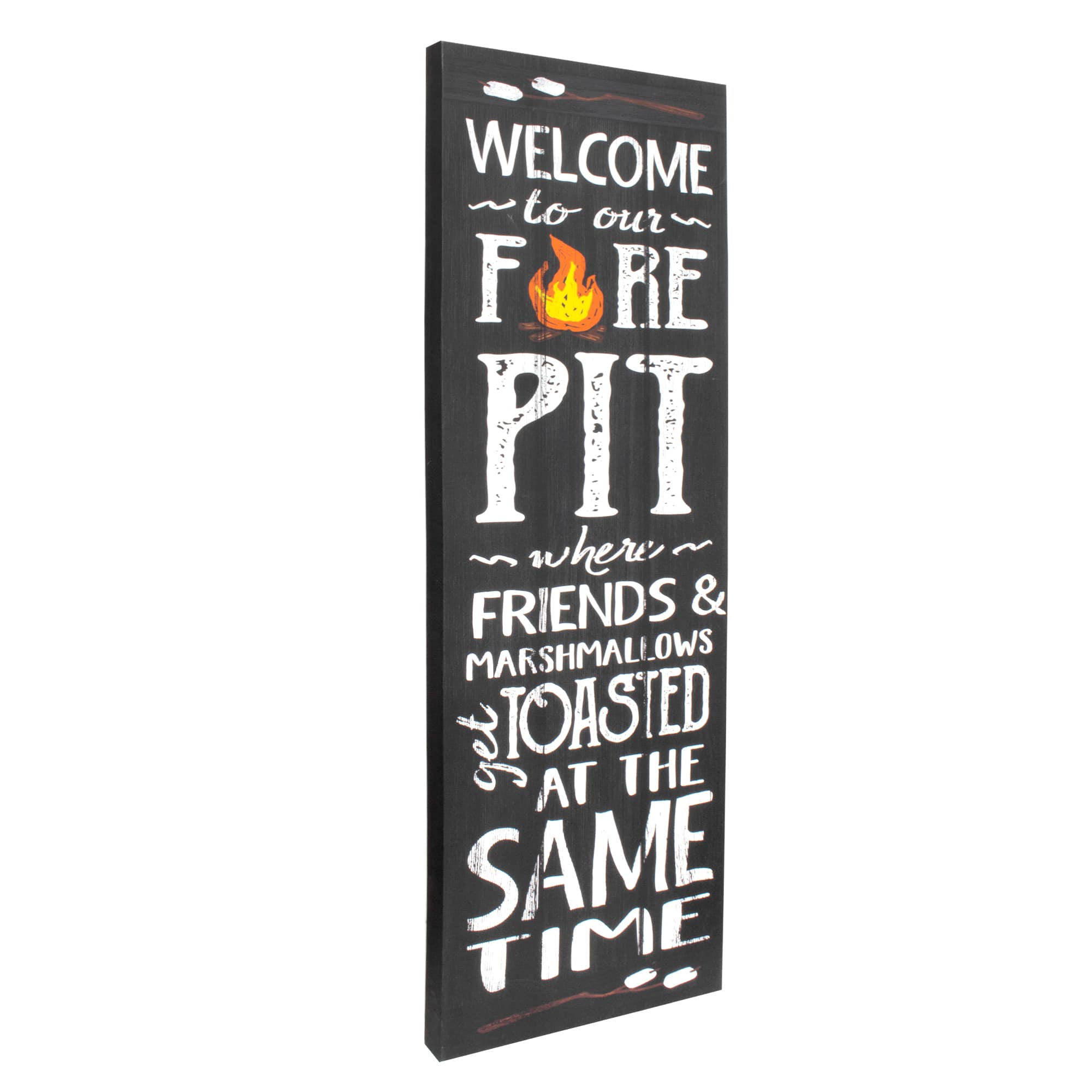Welcome to the Firepit Outdoor Canvas Art Print - 16"x48"