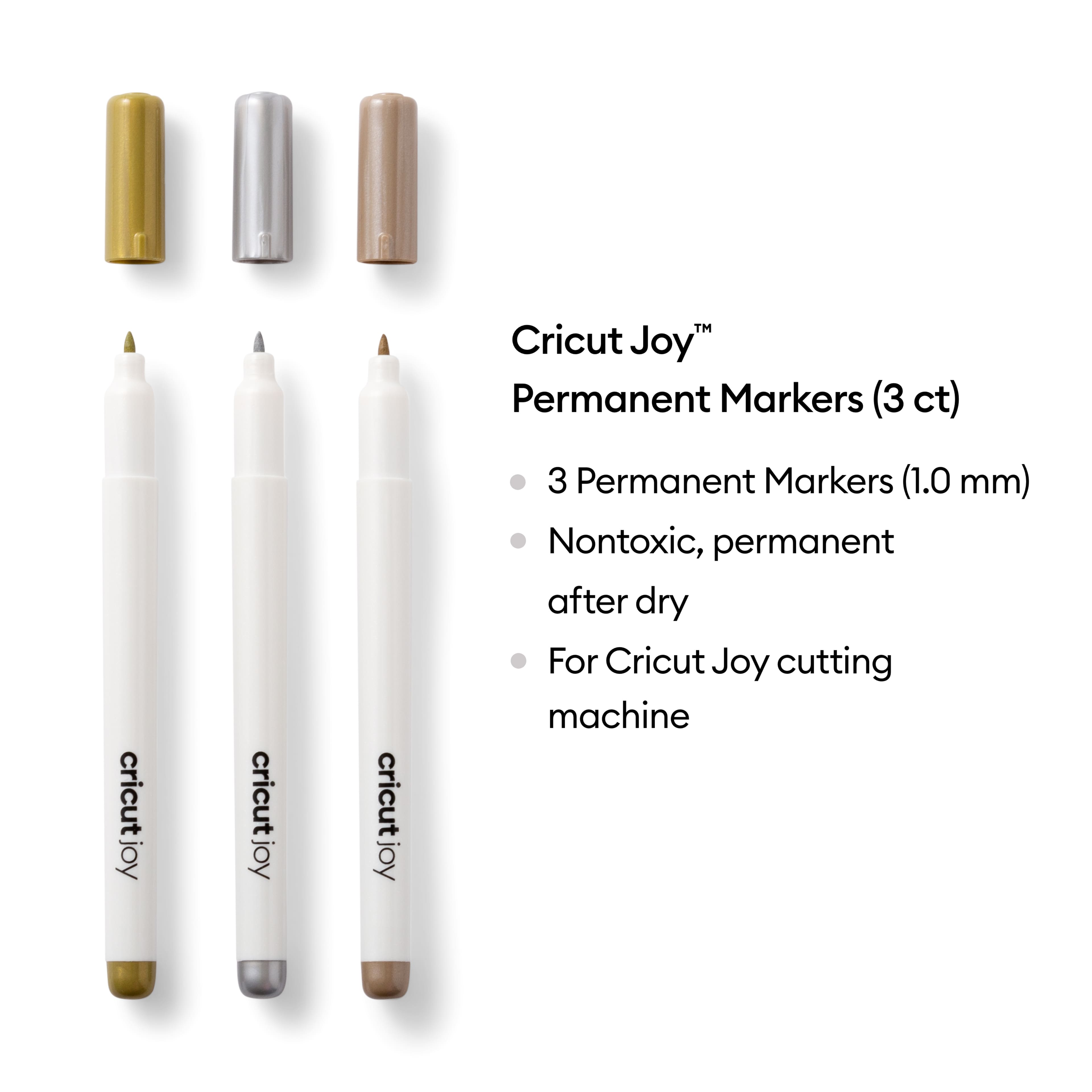 Cricut Joy&#x2122; 1.0mm Permanent Metallic Markers, 3ct.