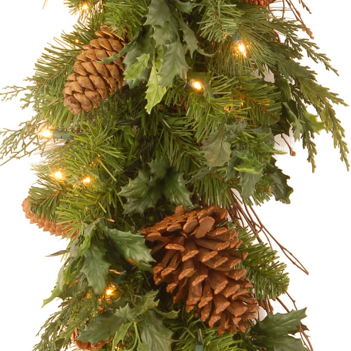 6&#x27; x 12&#x22; Pre-lit Decorative Collection Juniper Mix Pine Artificial Christmas Garland with 100 Warm White LED Lights