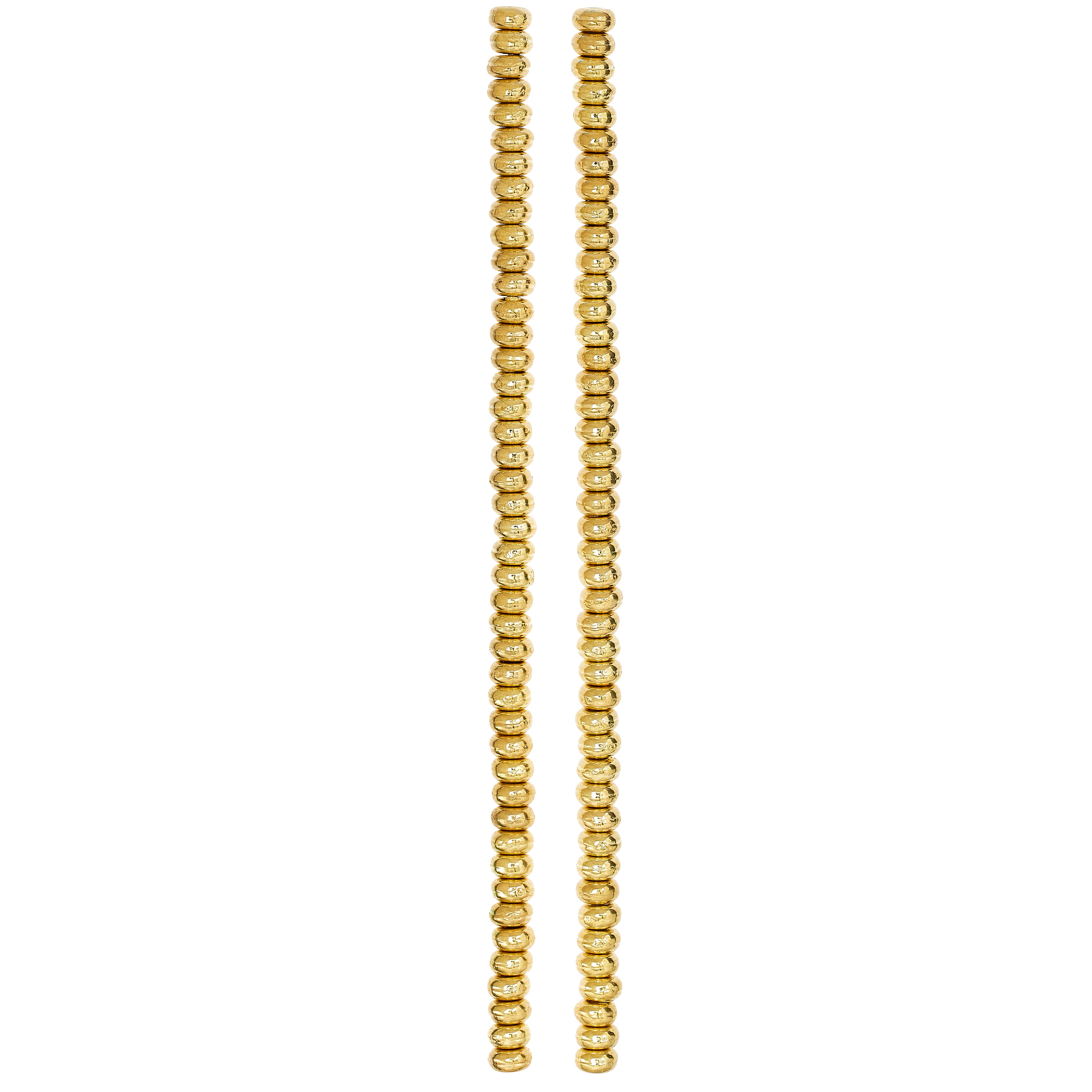 12 Pack: Gold Toned Metal Rondelle Beads, 4mm by Bead Landing&#x2122;