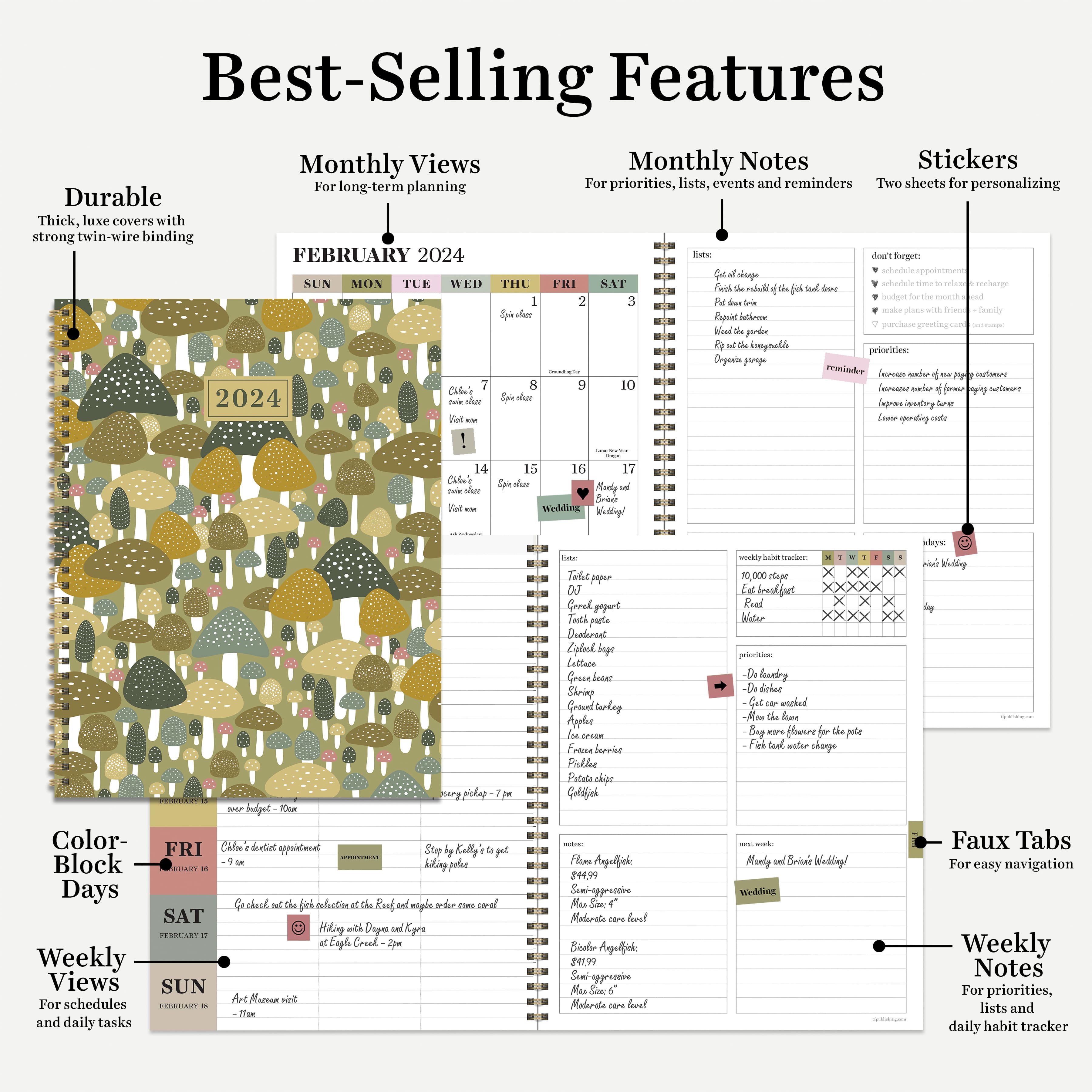 TF Publishing 2024 Fungi Large Planner