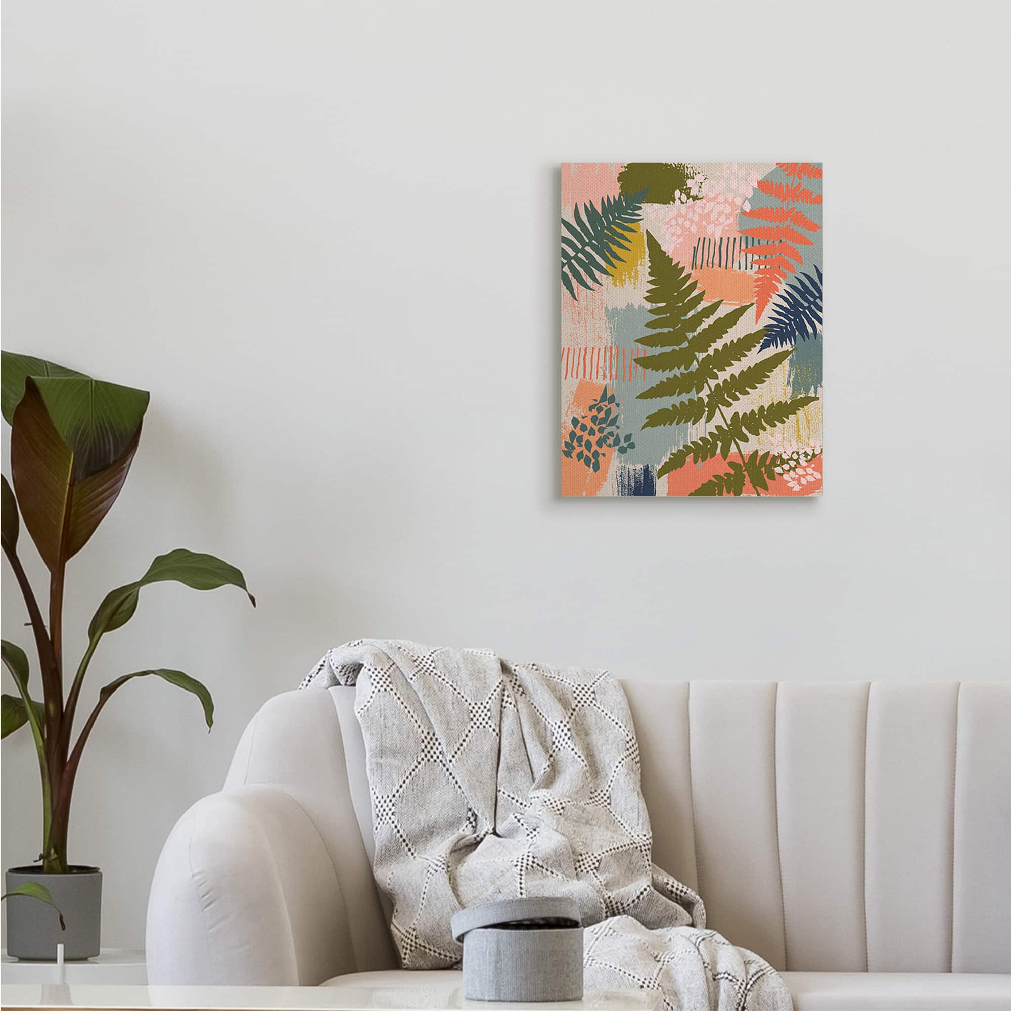 Stupell Industries Organic Forest Ferns Paintbrush Stroke Pattern Canvas Wall Art