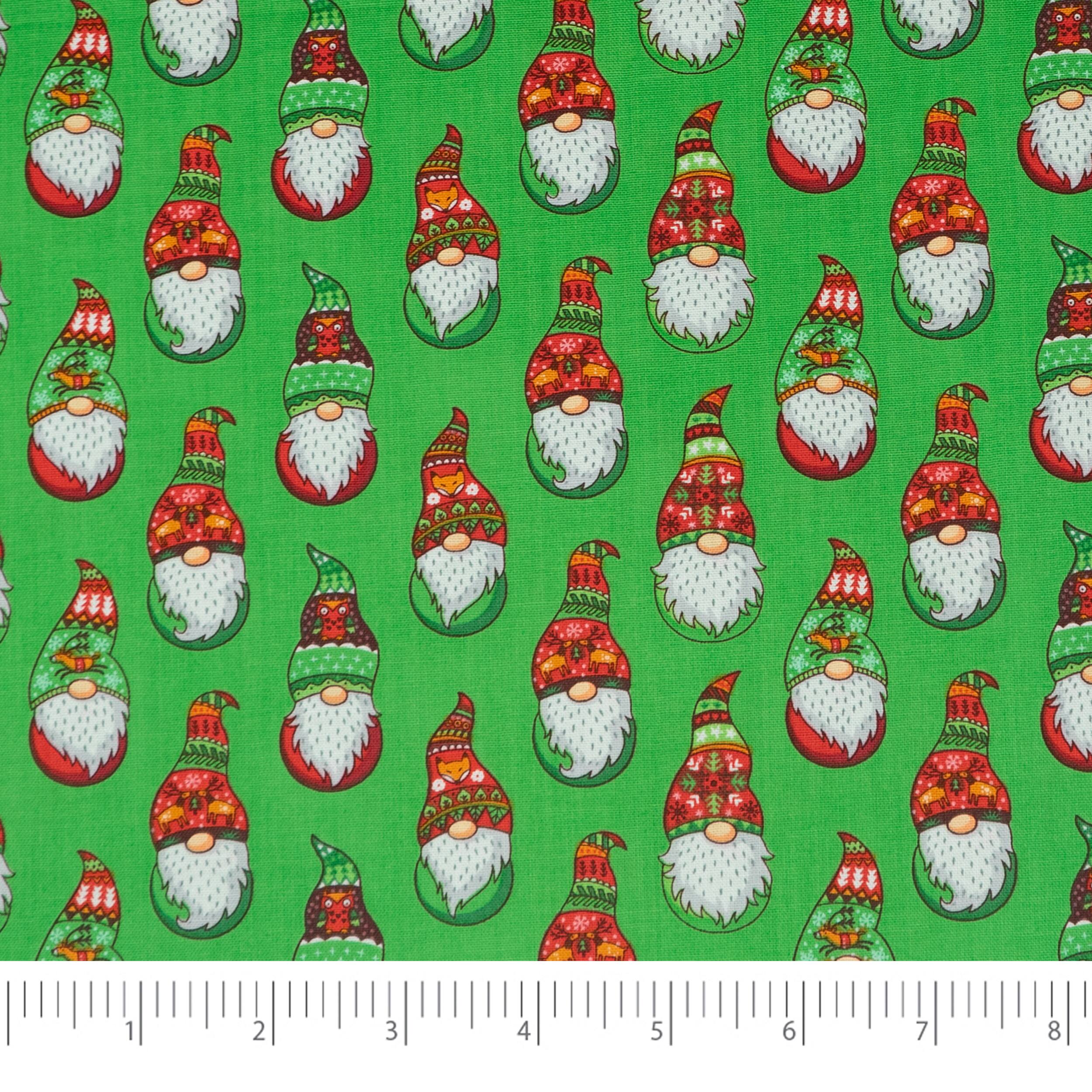 SINGER Christmas Santa Print Cotton Fabric