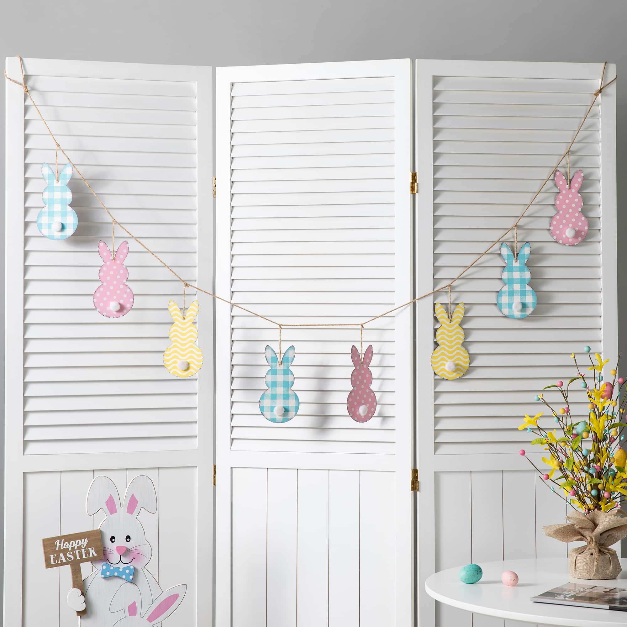 Glitzhome® 6ft. Easter Metal Bunny Garland