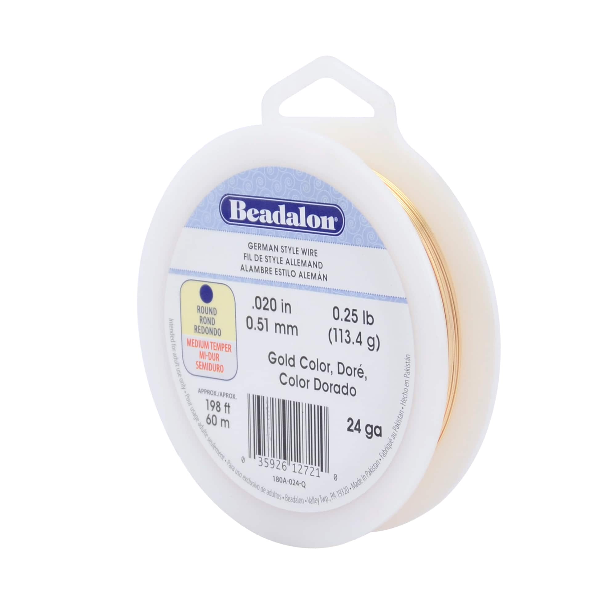 Beadalon® 24 Gauge Gold Round German Style Wire