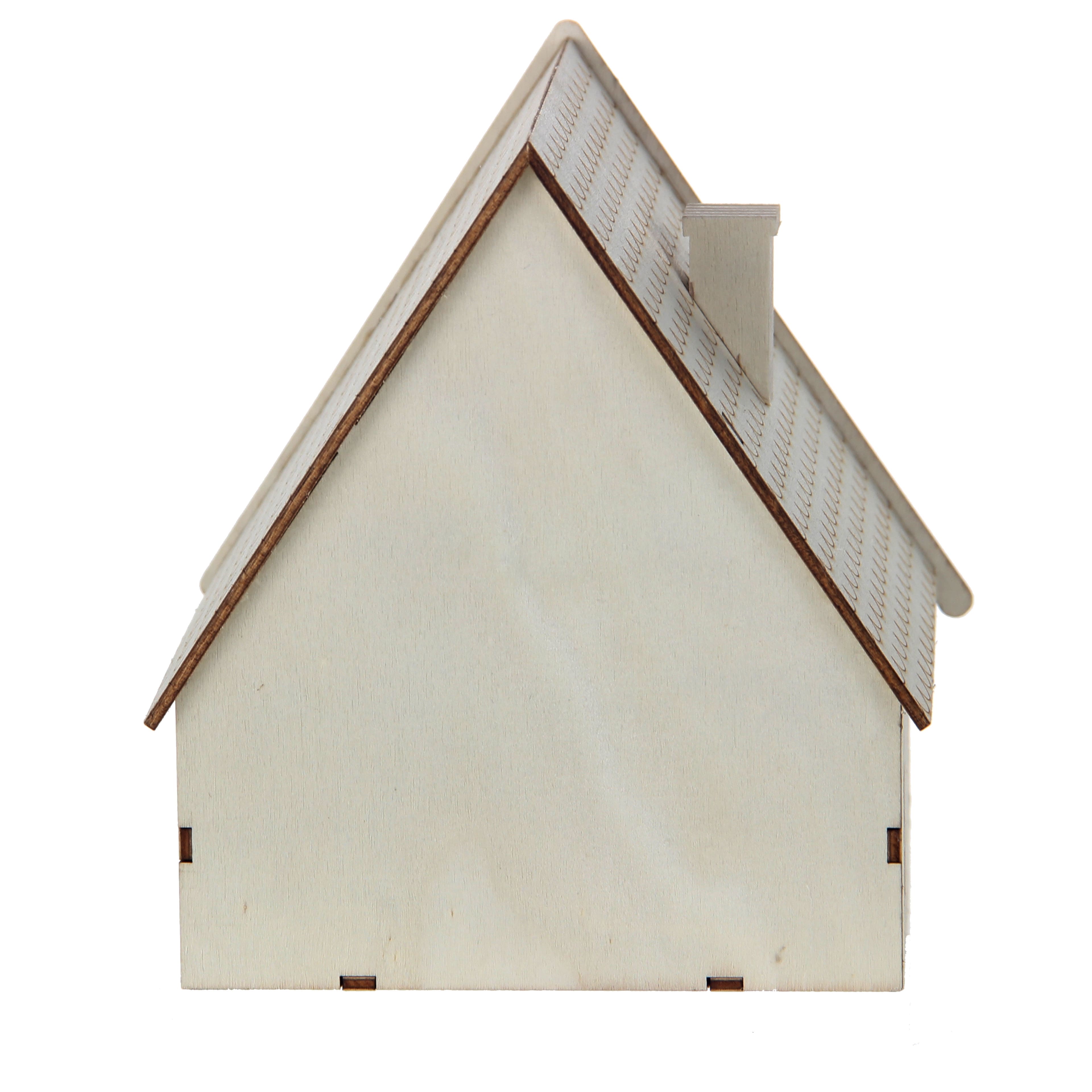 6&#x22; Unfinished Winter A-Frame House DIY LED Wood D&#xE9;cor by Make Market&#xAE;