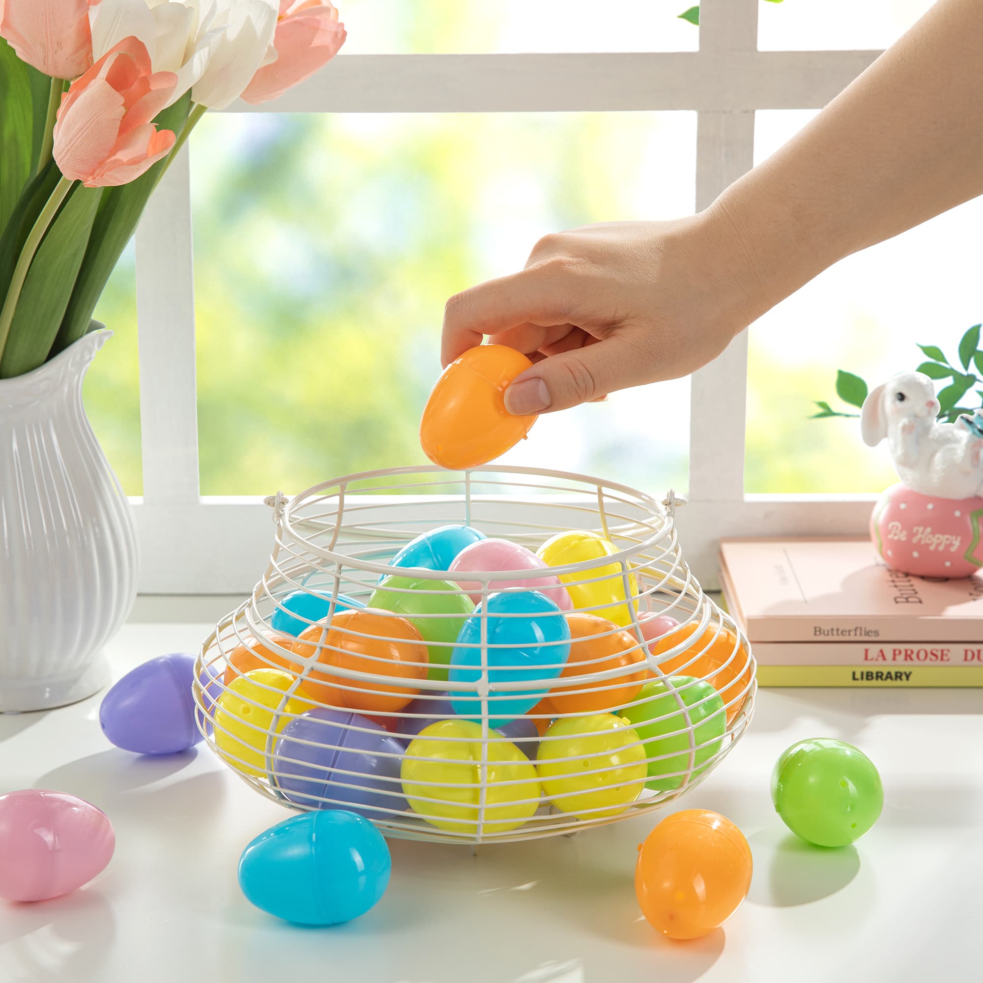 Glitzhome® 6 Colors Easter Plastic Fillable Eggs, 90ct.
