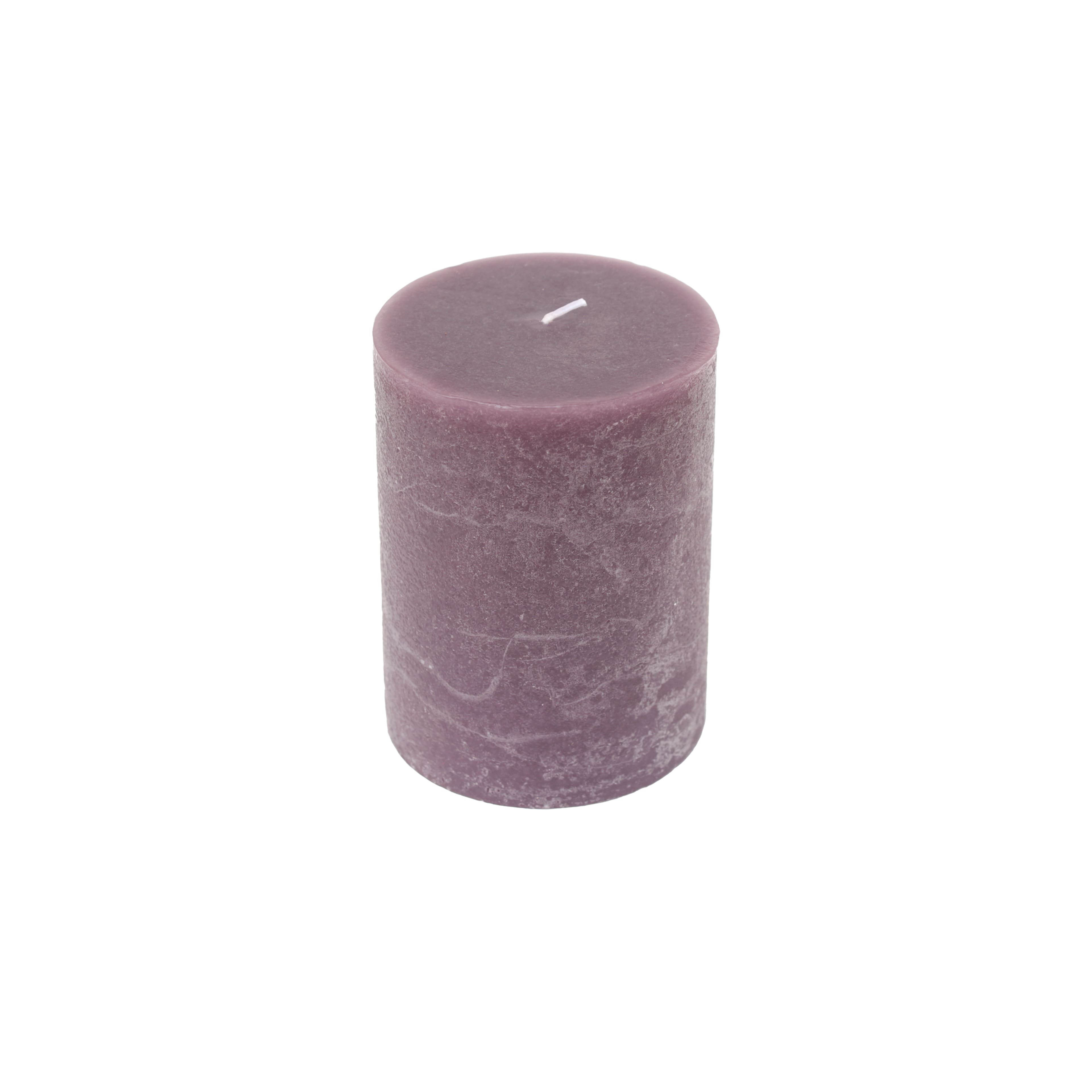 Basic Elements&#x2122; 3&#x22; x 4&#x22; Bergamot &#x26; Tonka Scented Dark Purple Distressed Pillar Candle by Ashland&#xAE;