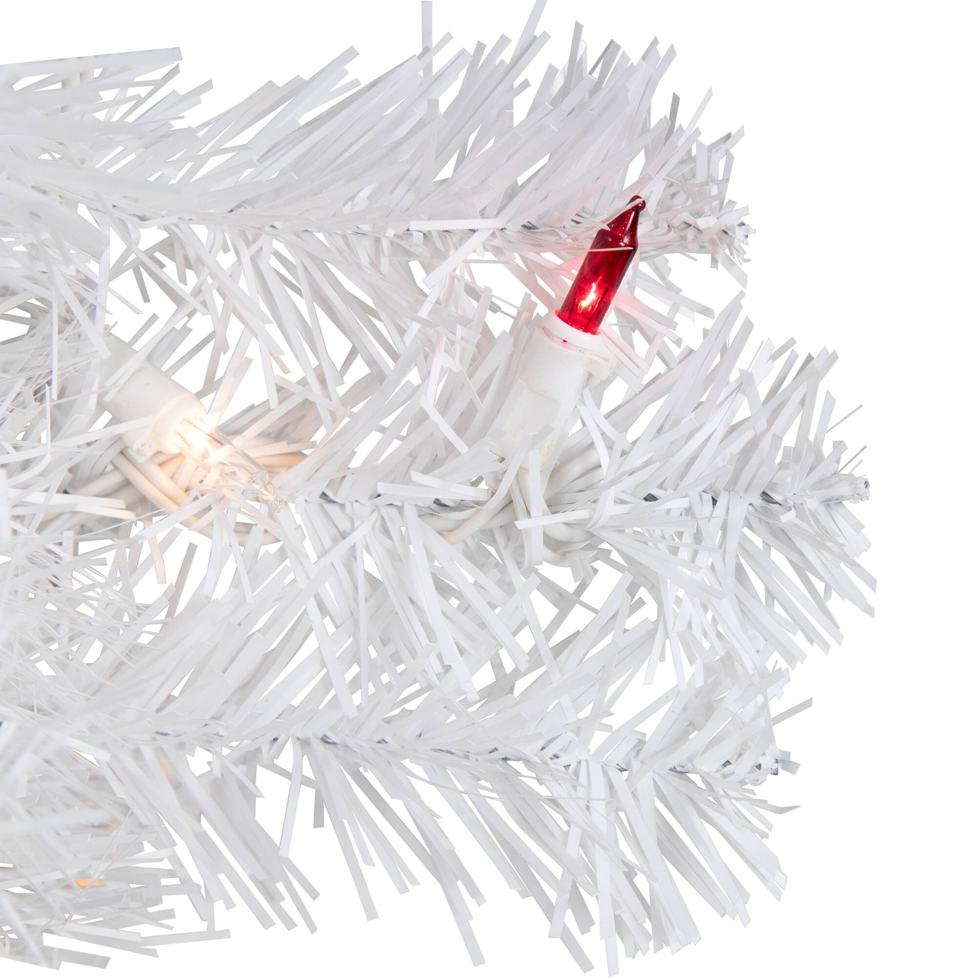 18&#x22; Pre-Lit Snow White Artificial Christmas Tree, Multicolor Lights