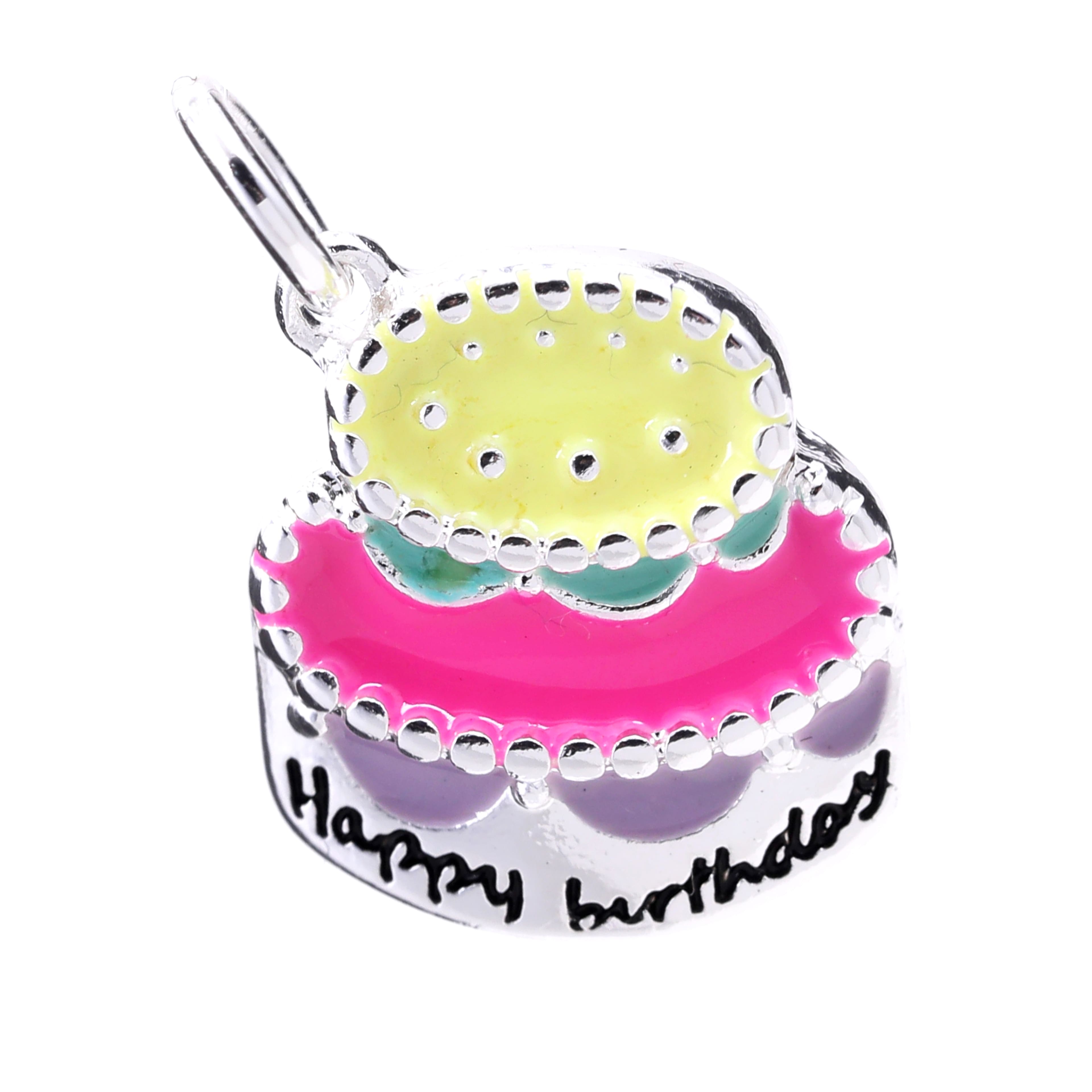 Silver Plated Birthday Cake Charm by Bead Landing&#x2122;