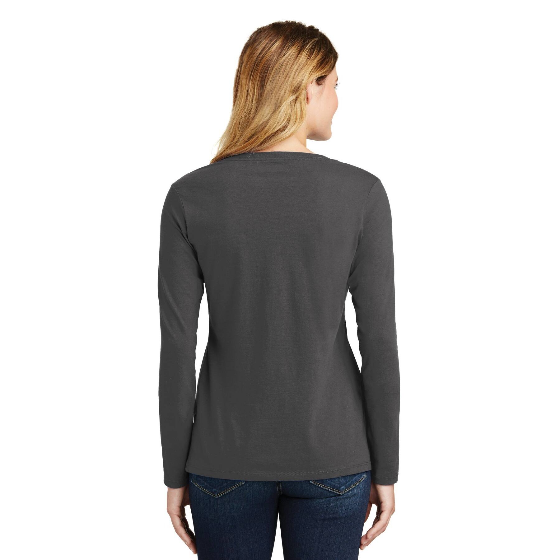 Port &#x26; Company&#xAE; Fan Favorite&#x2122; Ladies Long Sleeve  V-Neck T-Shirt