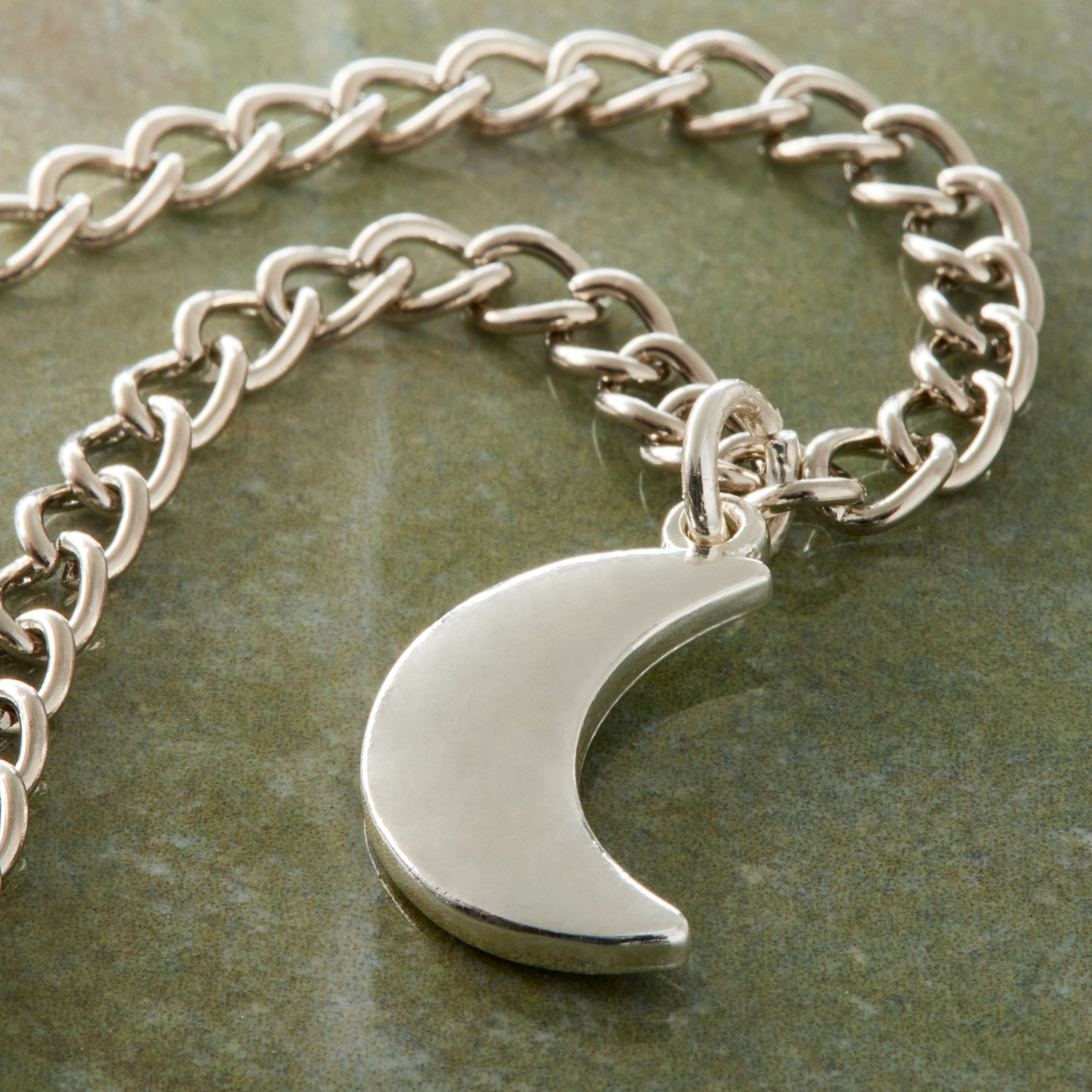 12 Pack: Charmalong&#x2122; Silver Plated Moon Charm by Bead Landing&#x2122;