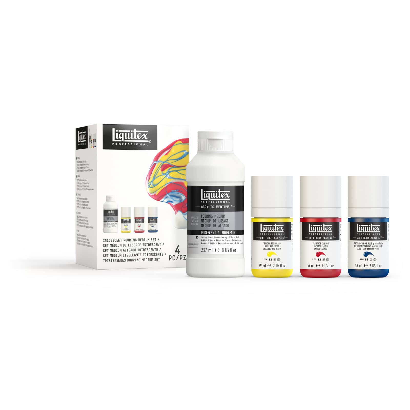 Liquitex® Iridescent Pouring Medium & Soft Body Acrylic Set