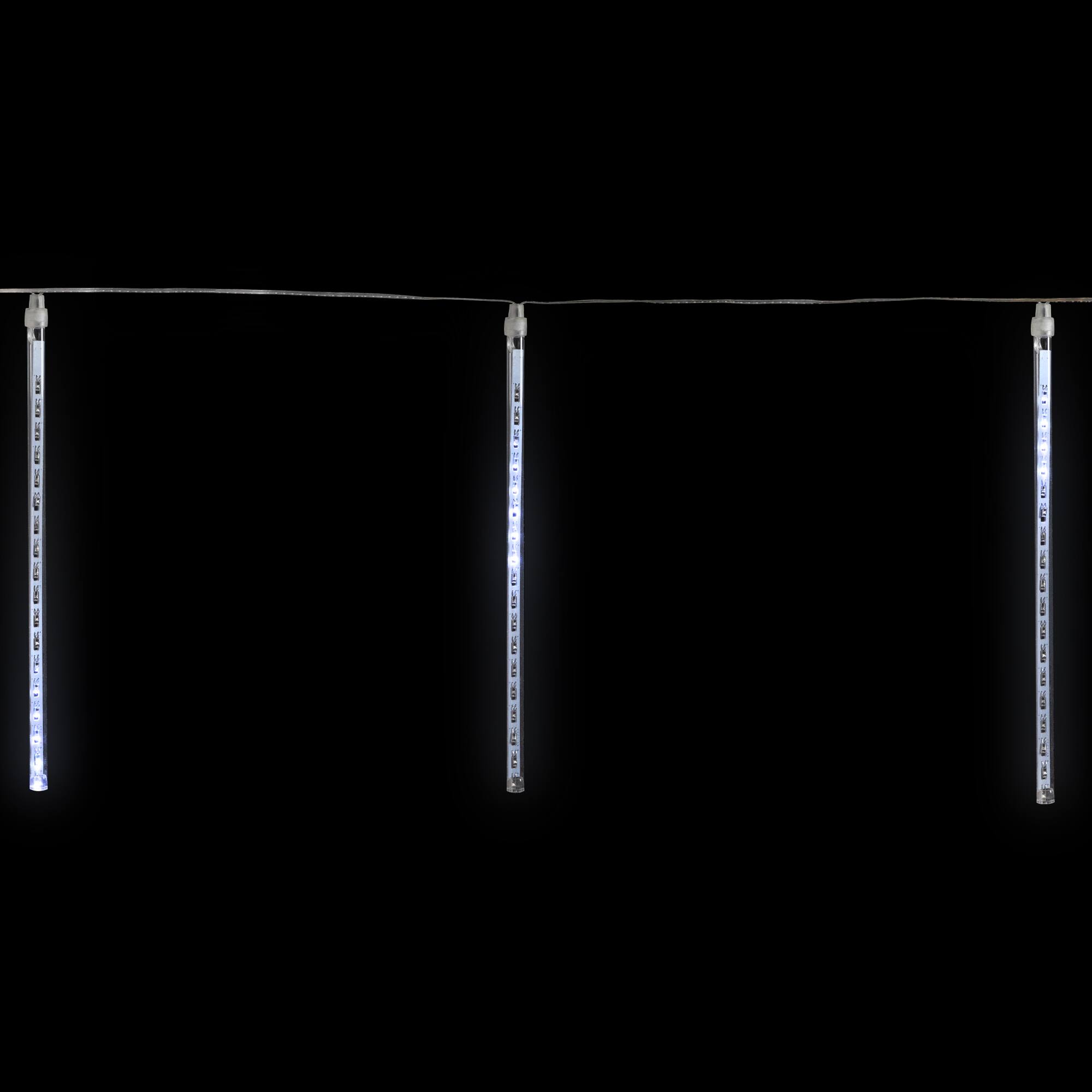 LED Lighted Snowfall Icicle Christmas Lights - Polar White - 15' Clear Wire - 10ct