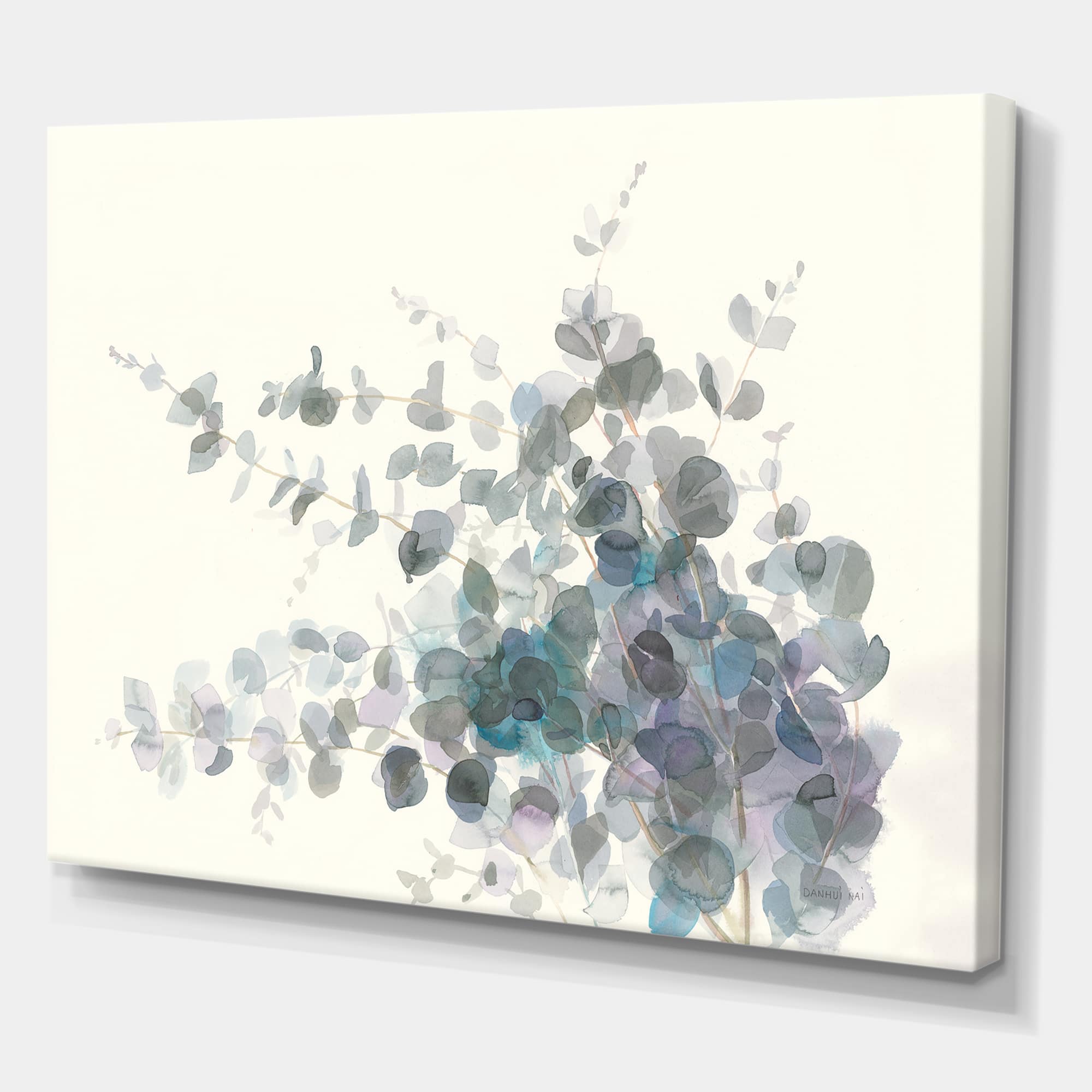 Designart - Grey Watercolor Flower II - Traditional Canvas Artwork