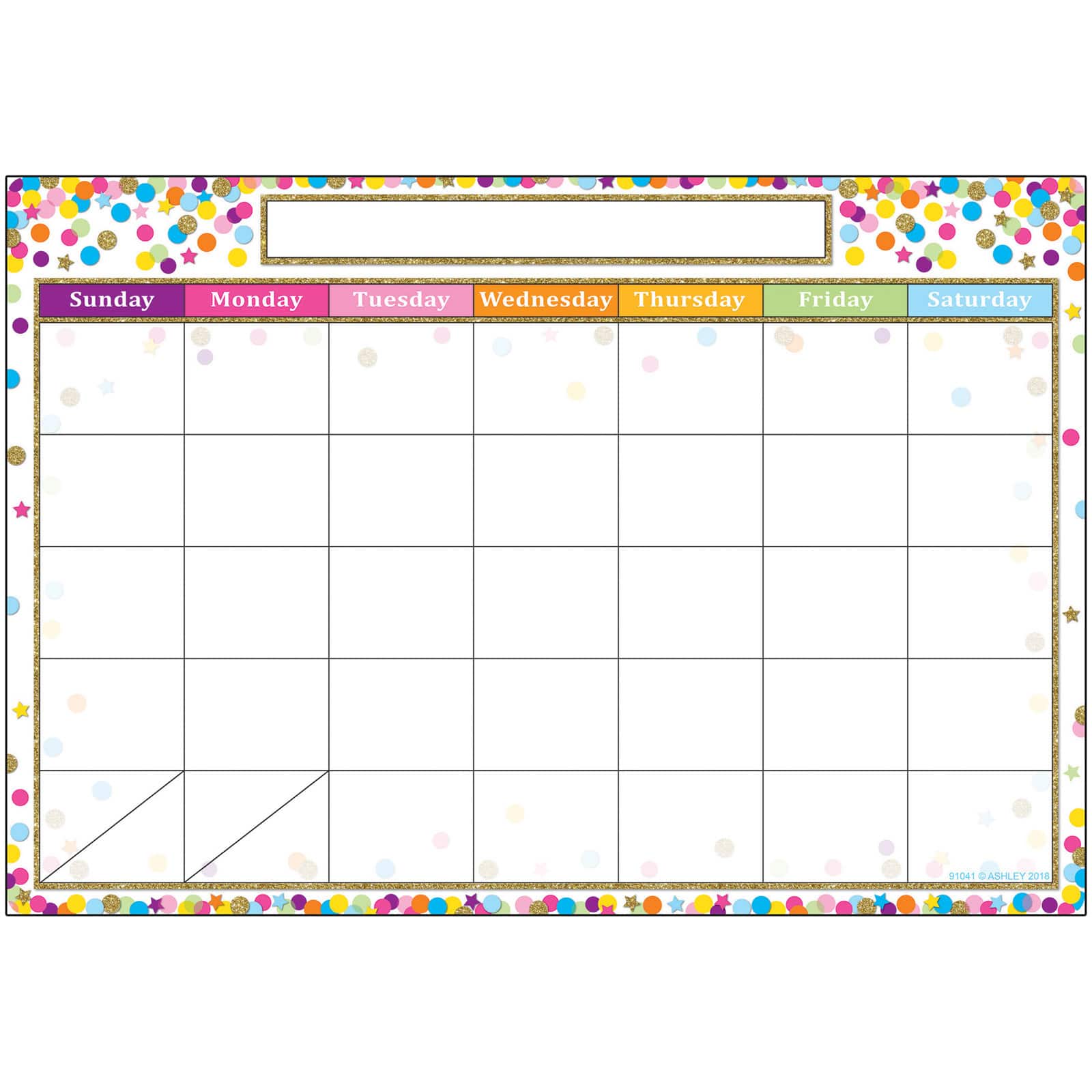 Smart Poly&#x2122; Confetti Calendar Chart, 10ct.
