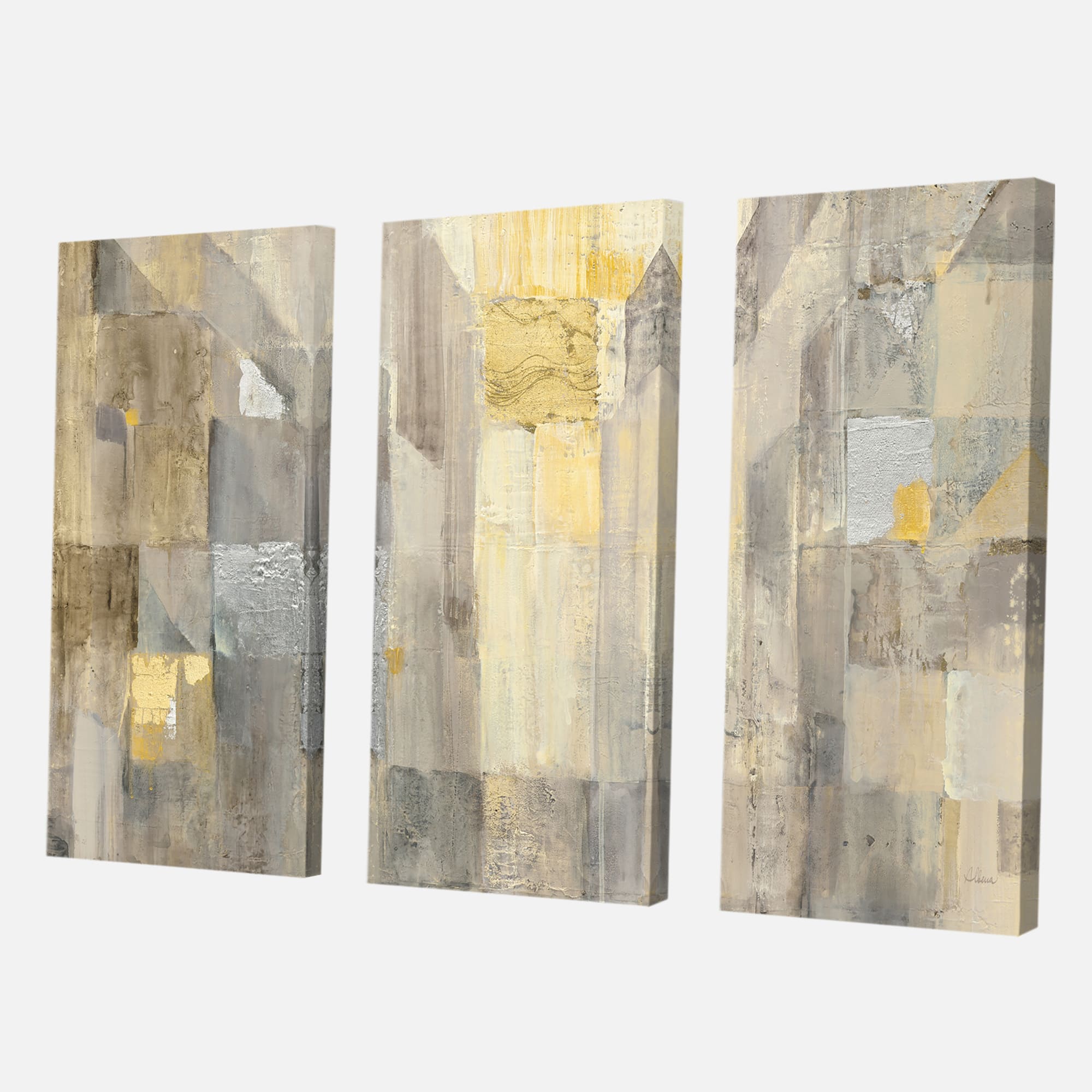 Designart - Gold Square Watercolor - Glam Canvas Artwork