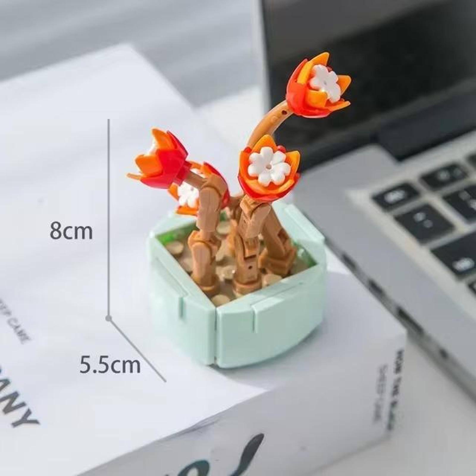 Wizardi Arempe Building Brick Mini Potted Plants Set