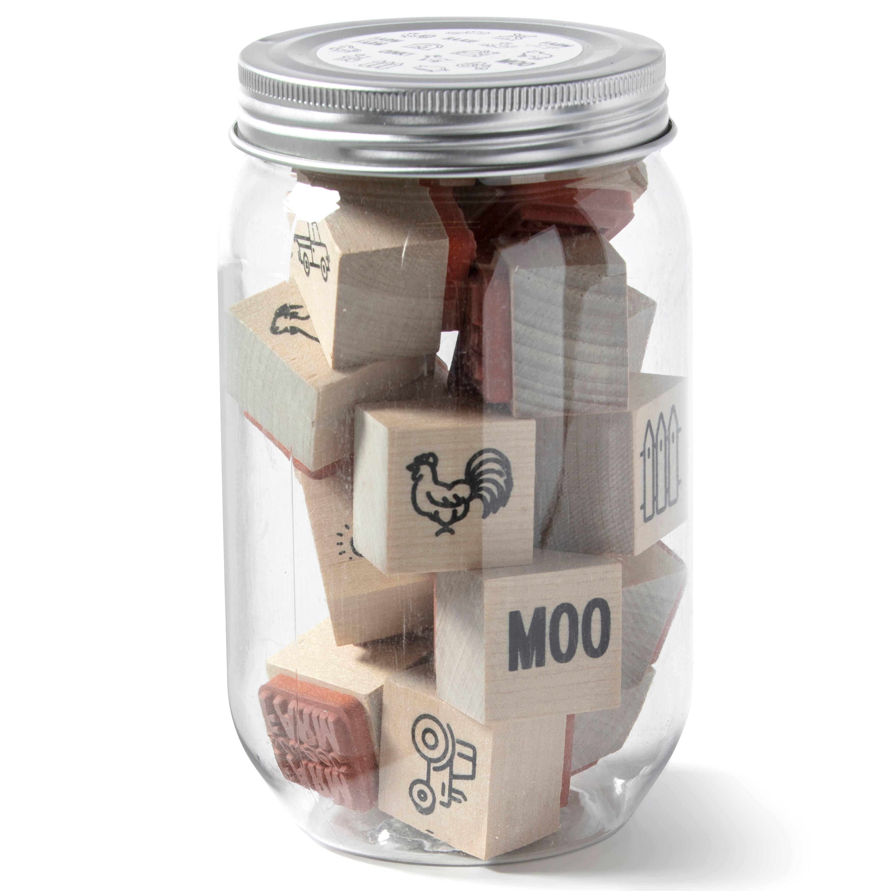 6 Pack: Farm Jar of Wood Stamps by Recollections™
