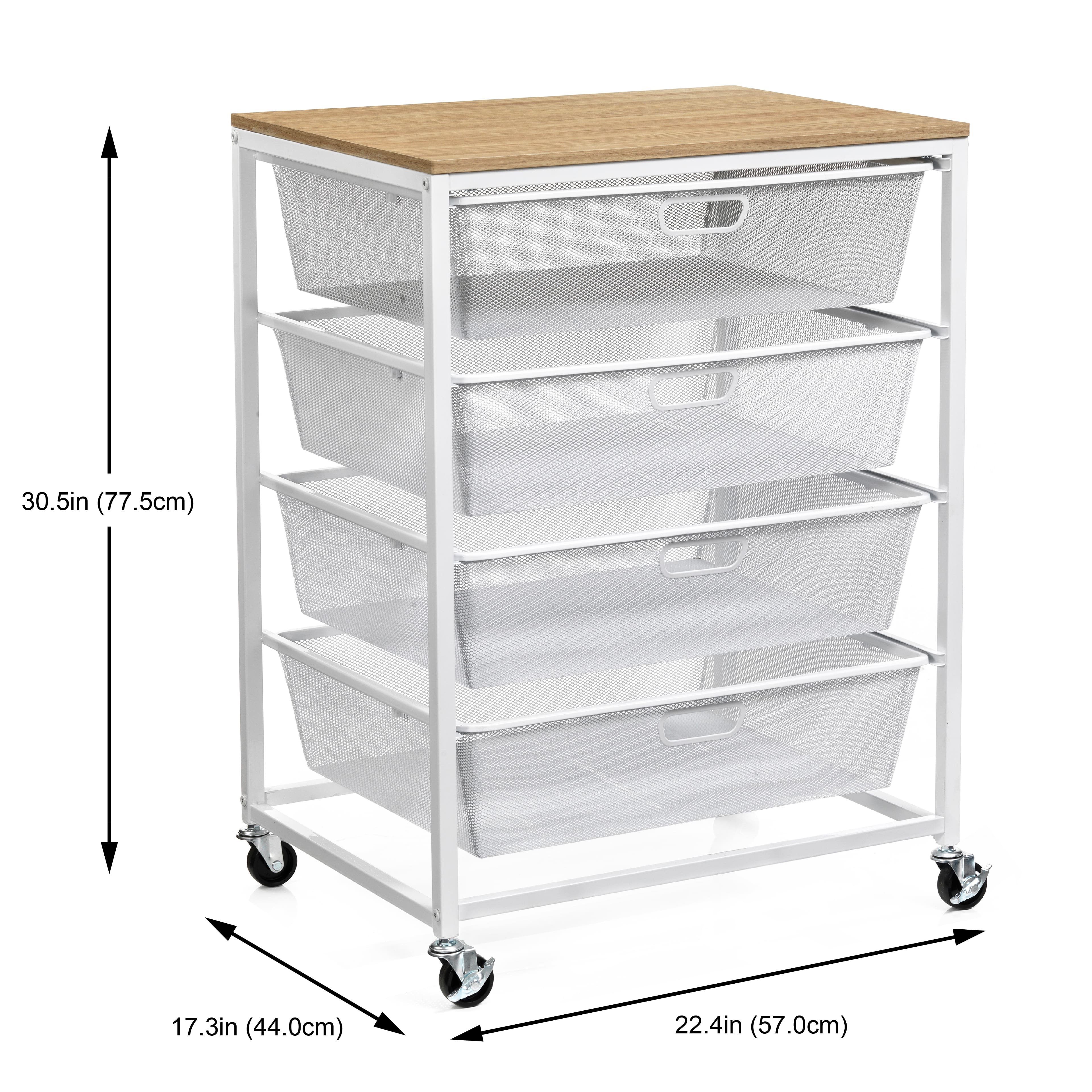 Metro White 4 Drawer Rolling Cart by Simply Tidy&#xAE;