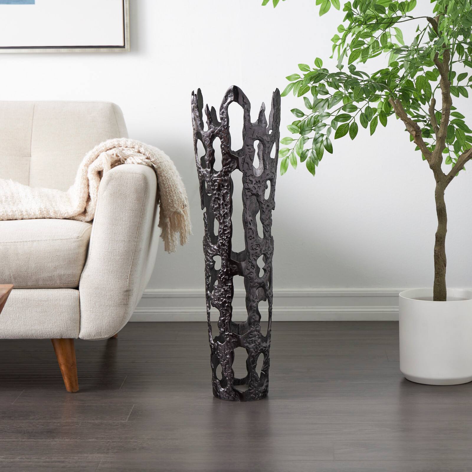 31" Contemporary Aluminum Melting Drip Vase