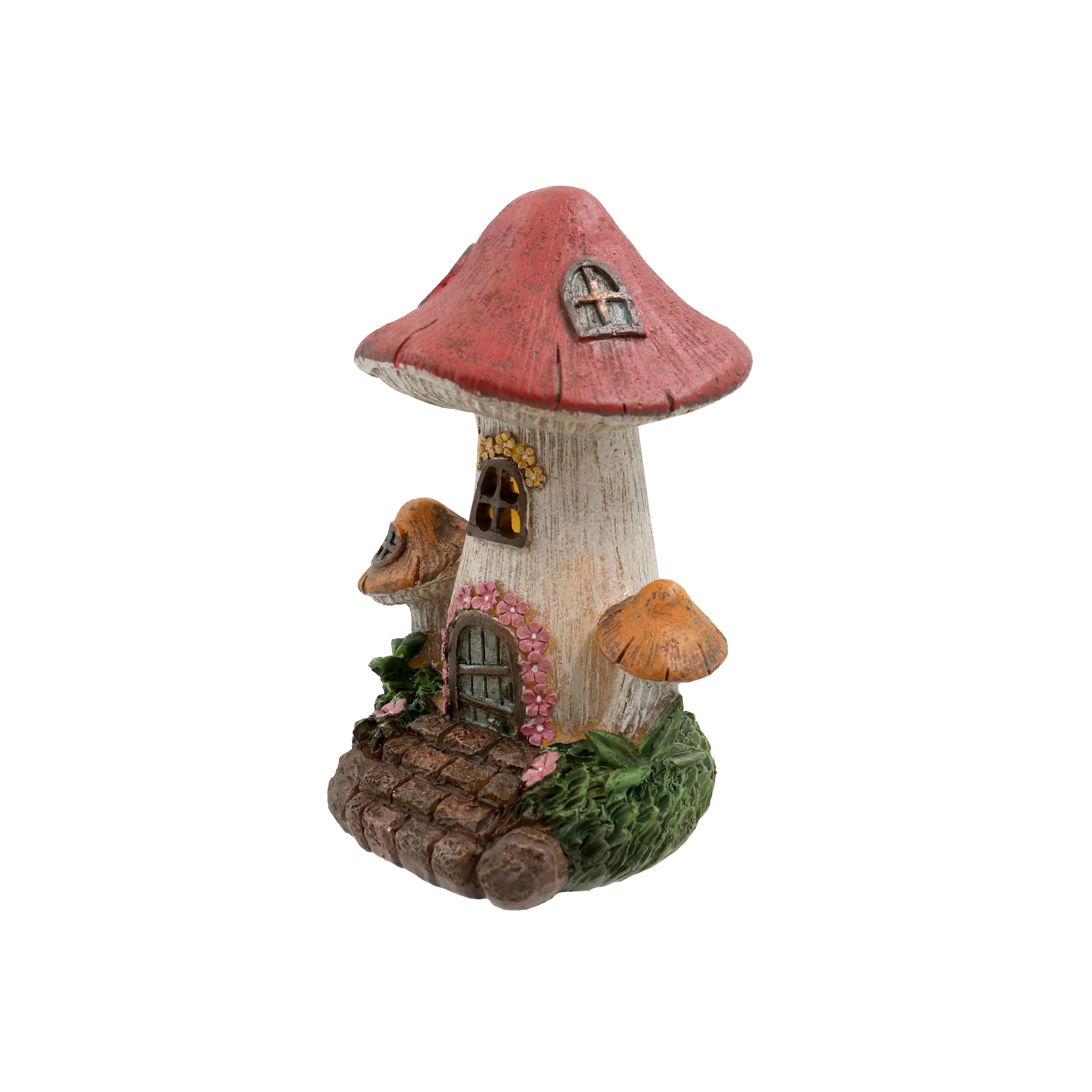 Miniature Red &#x26; White Mushroom LED House by Ashland&#xAE;