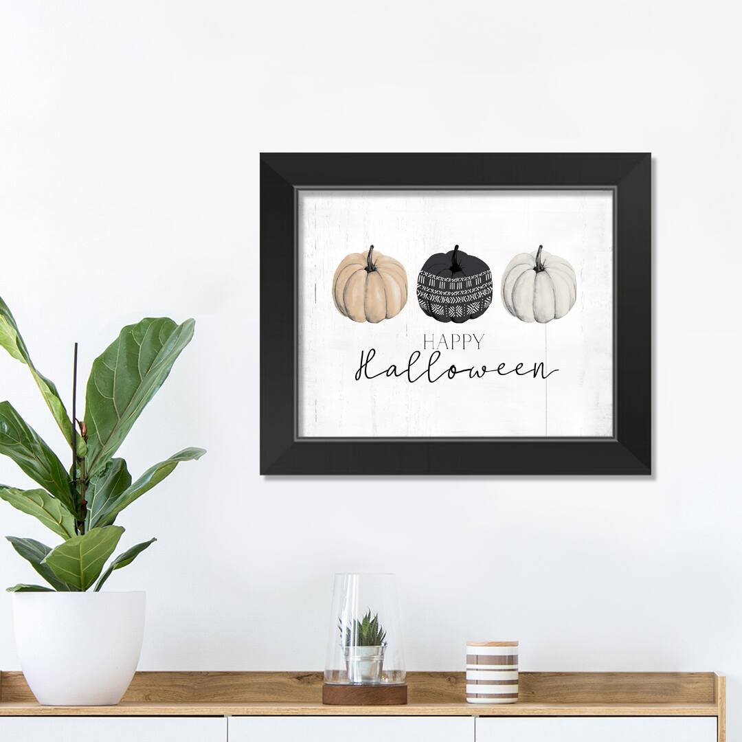 Pumpkins Halloween Print in Black Frame