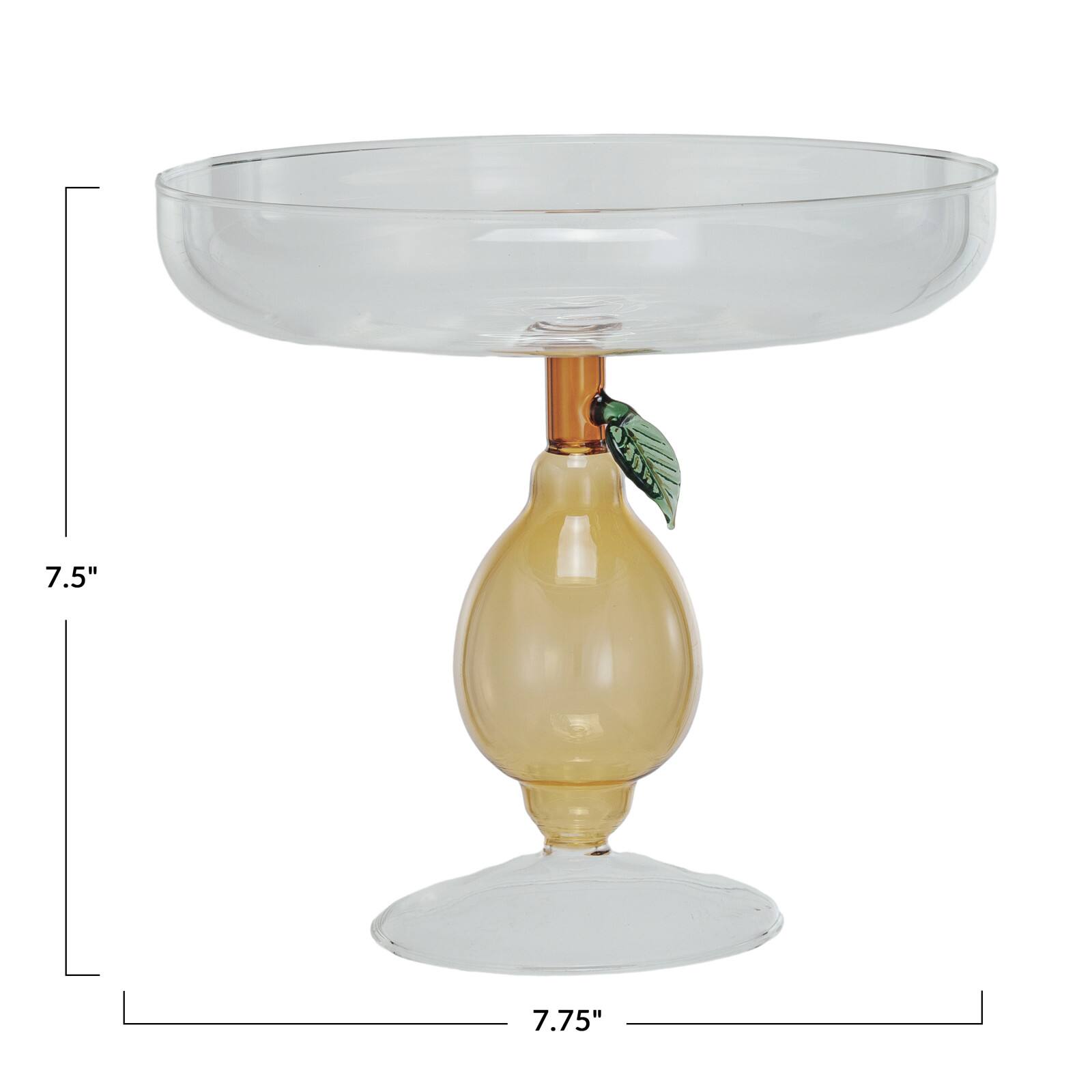 Hello Honey® 7.75" Lemon Zest Glass Food Pedestal