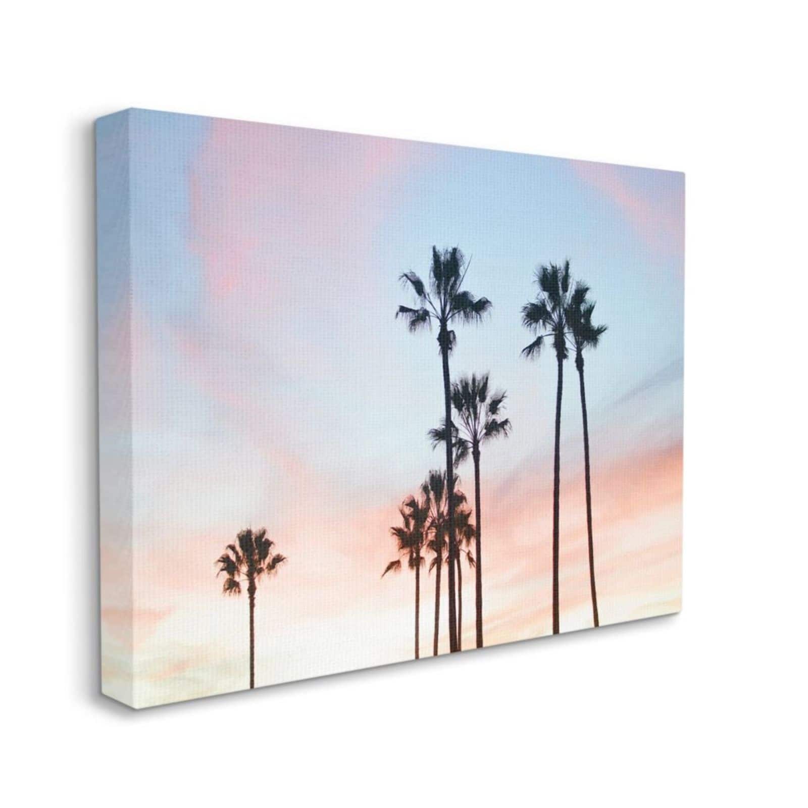Stupell Industries Sunset Sky with Palm Tree Silhouettes Canvas Wall Art