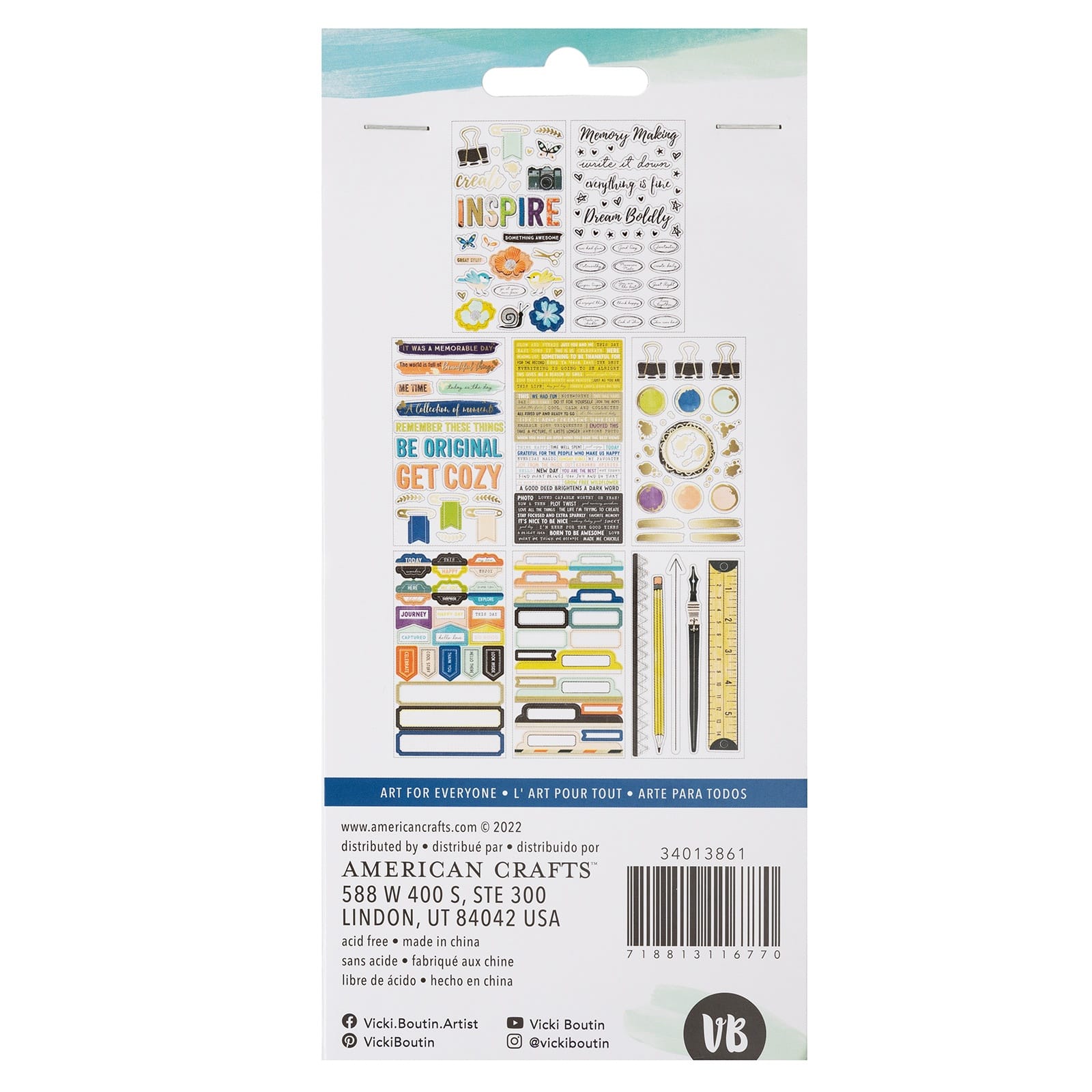 Vicki Boutin Print Shop Sticker Book with Gold Foil Accents