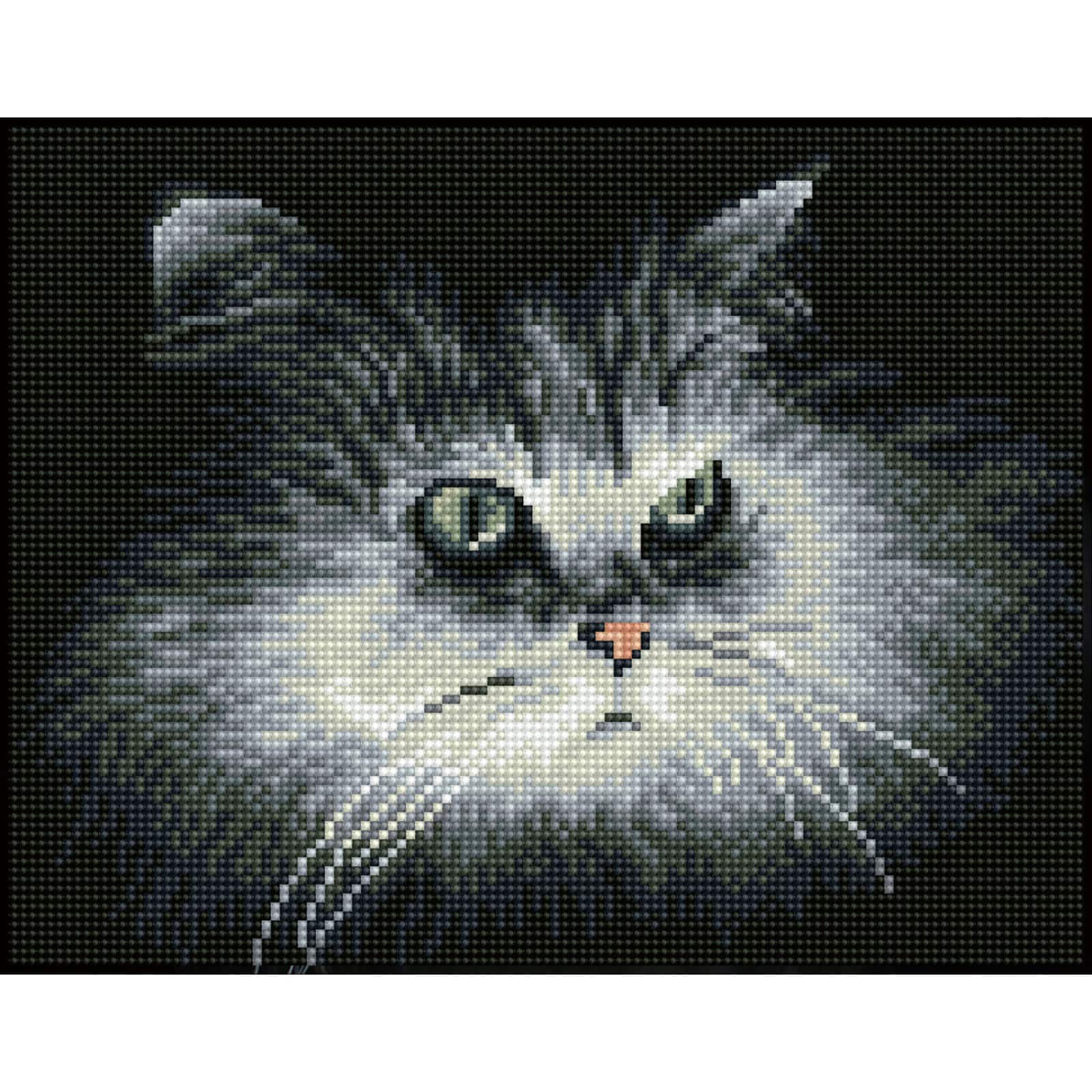 Diamond Dotz® Intermediate Shadow Cat Pre-Framed Diamond Painting Kit