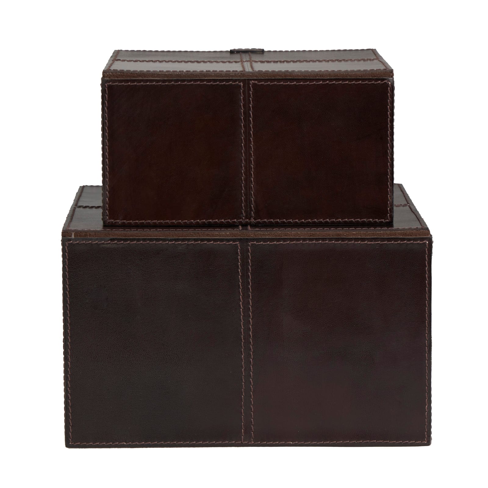 Dark Brown Leather Storage Box Set