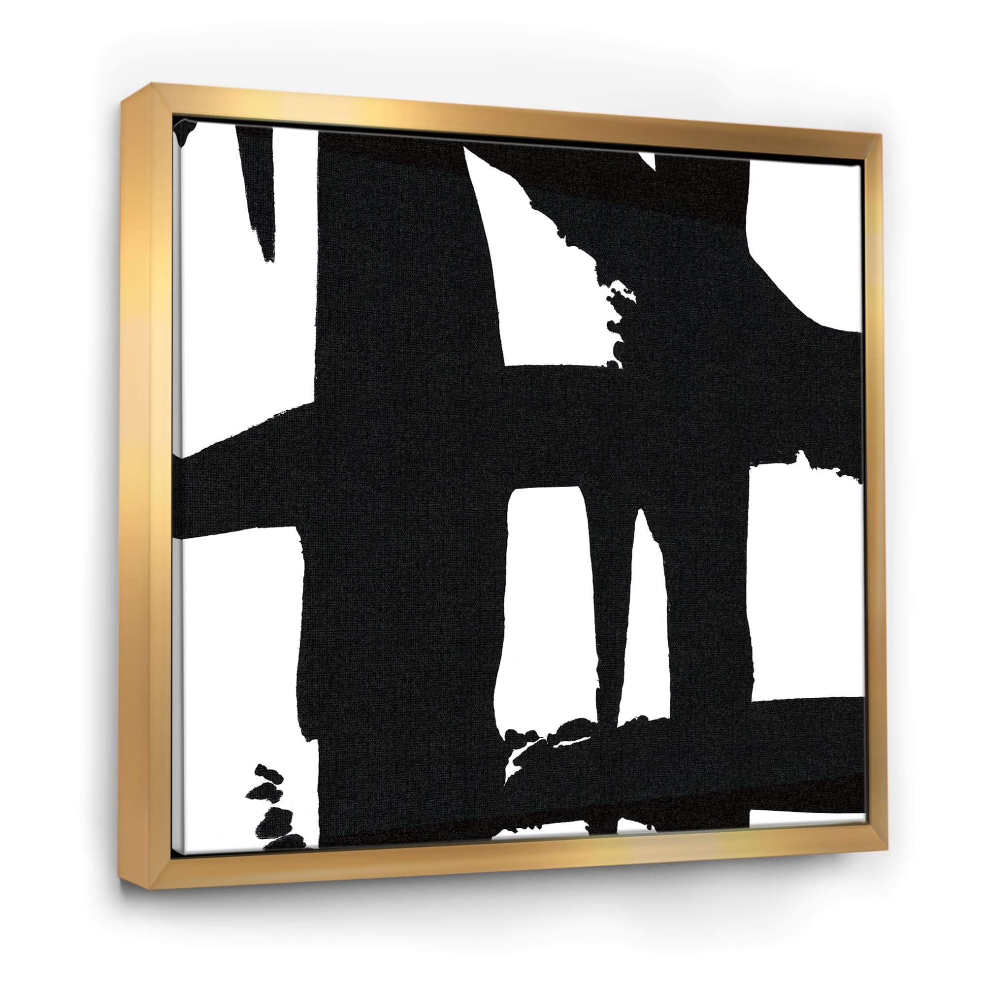 Designart Black & White Crossing Paths II Modern & Contemporary Framed Canvas