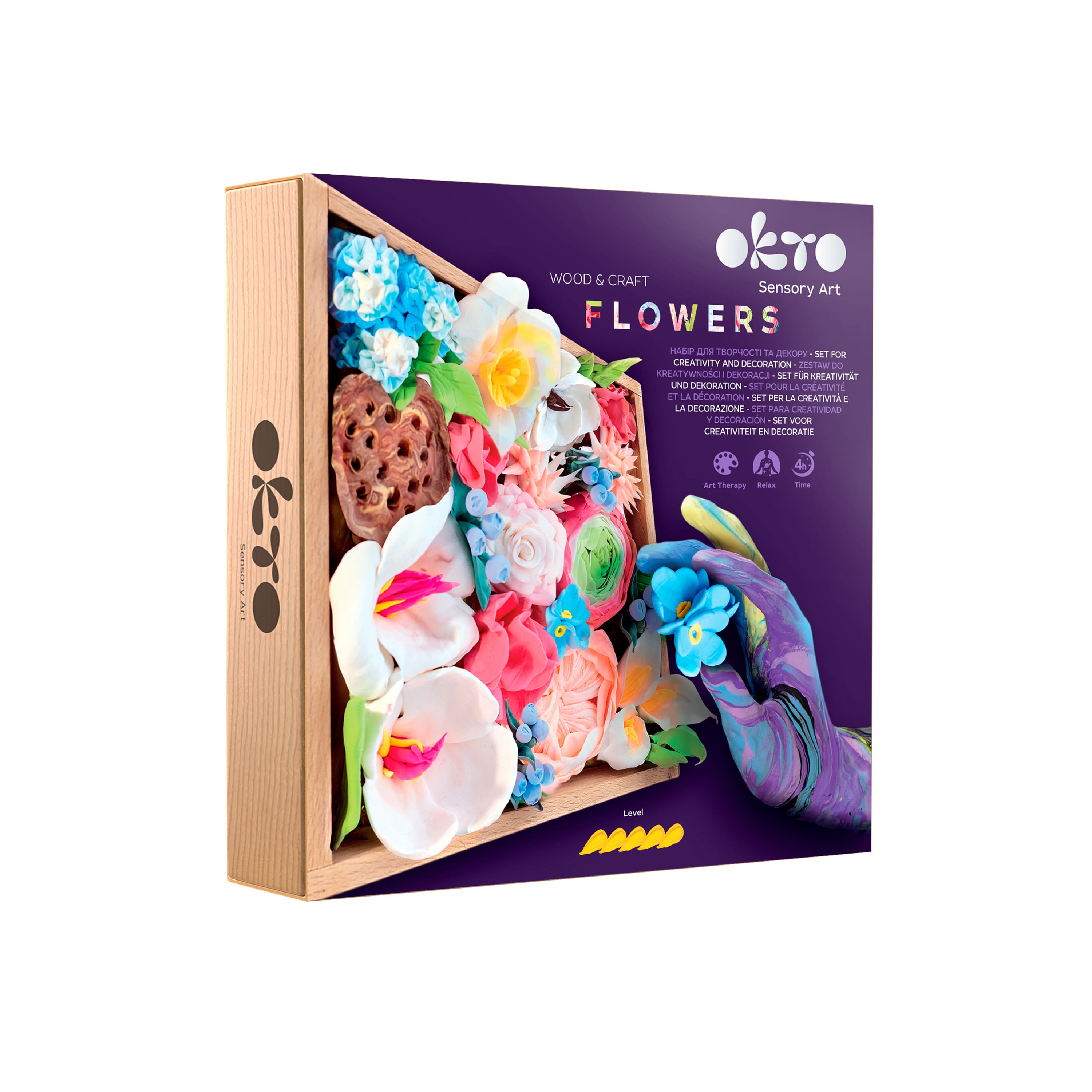 OKTO DIY Wood &#x26; Craft Romance Flowers Clay Kit