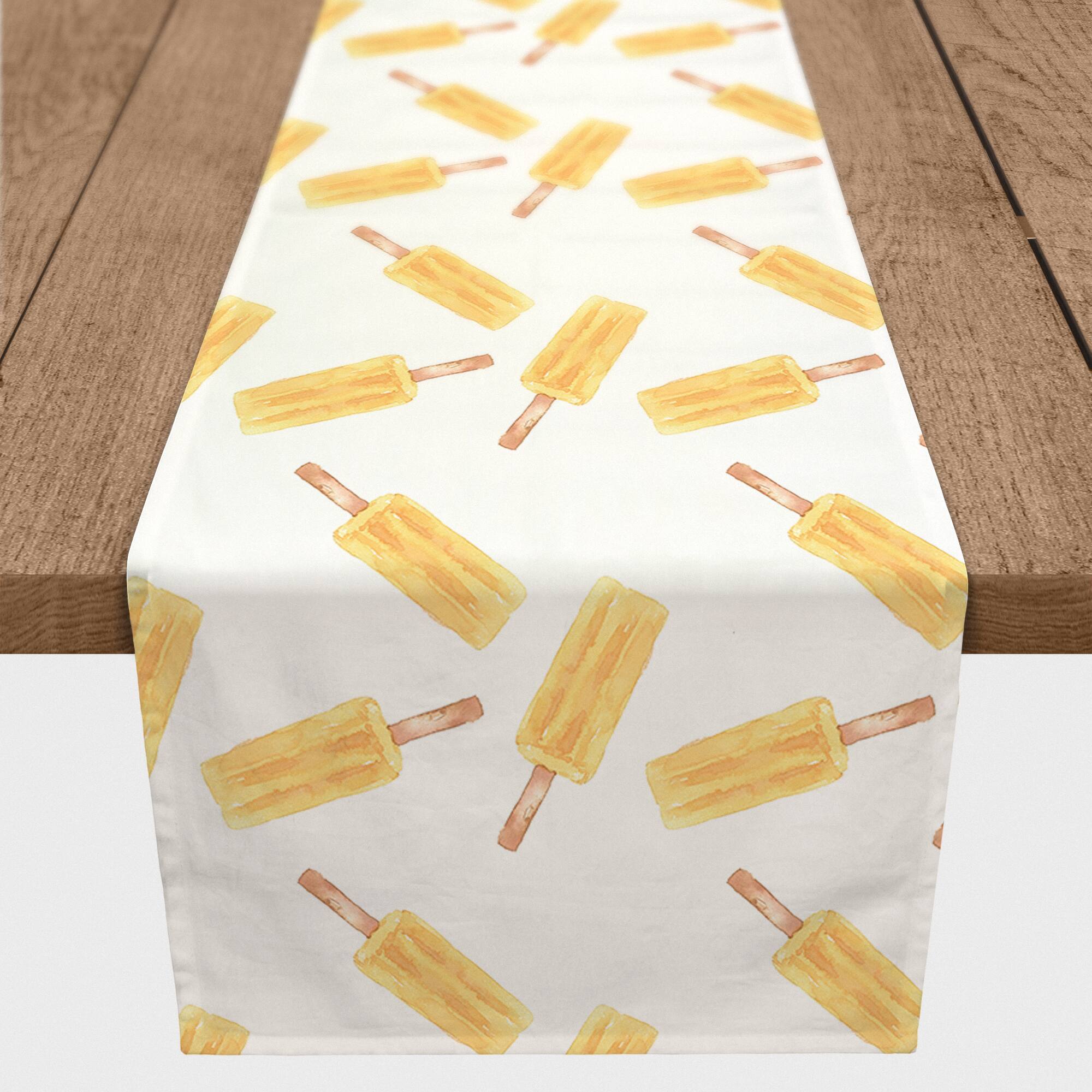 Orange Popsicle Pattern 16" x 90" Cotton Twill Runner