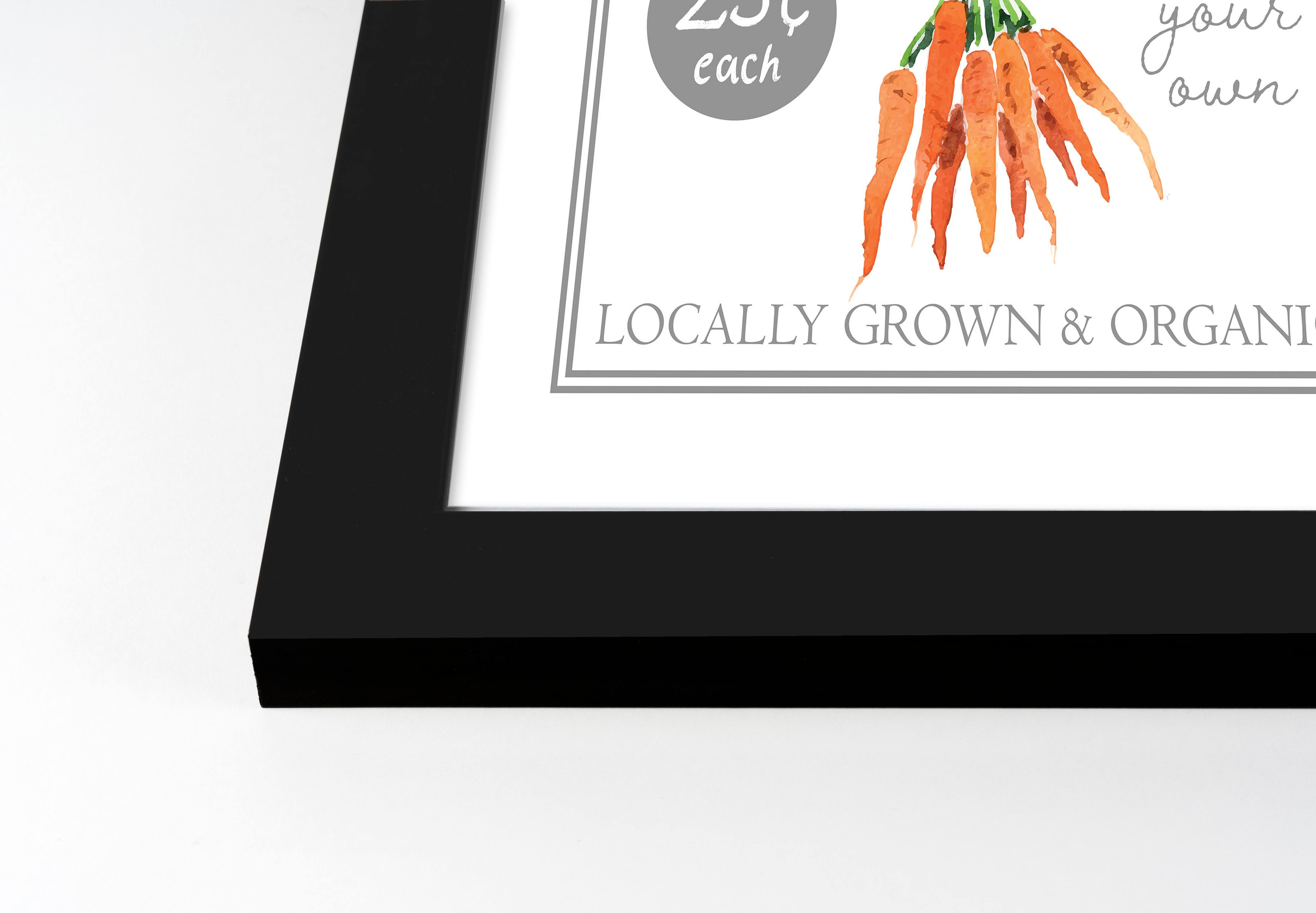Carrot Patch Sign 5 16" x 20" Black Framed Print Under Plexiglass