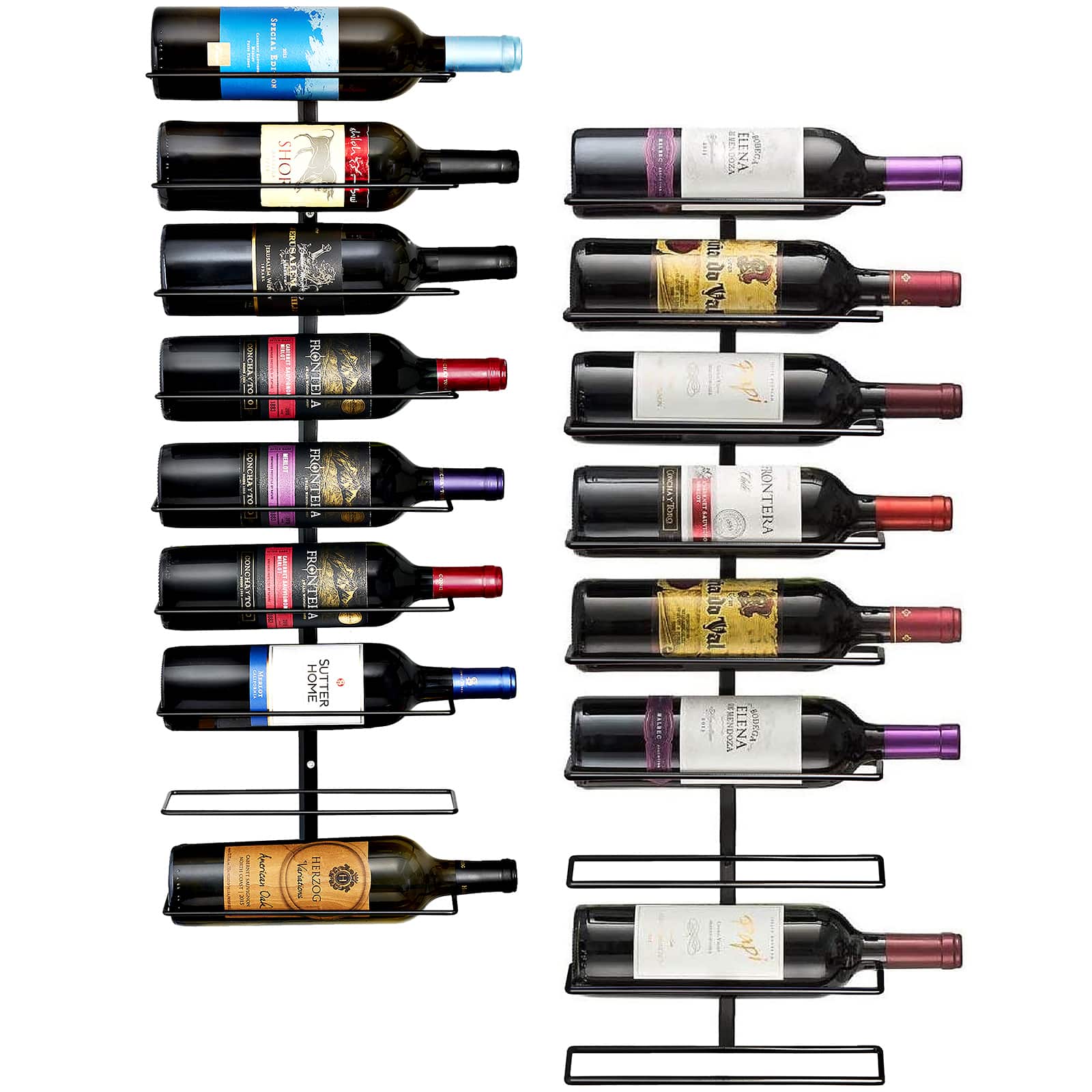 Sorbus 9-Bottle Wall Mounted Wine Rack, 2ct.