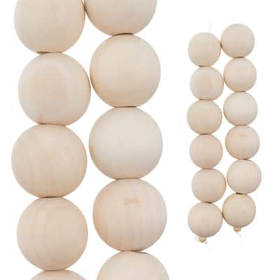 Raw Wooden Round Beads by Bead Landing™ image