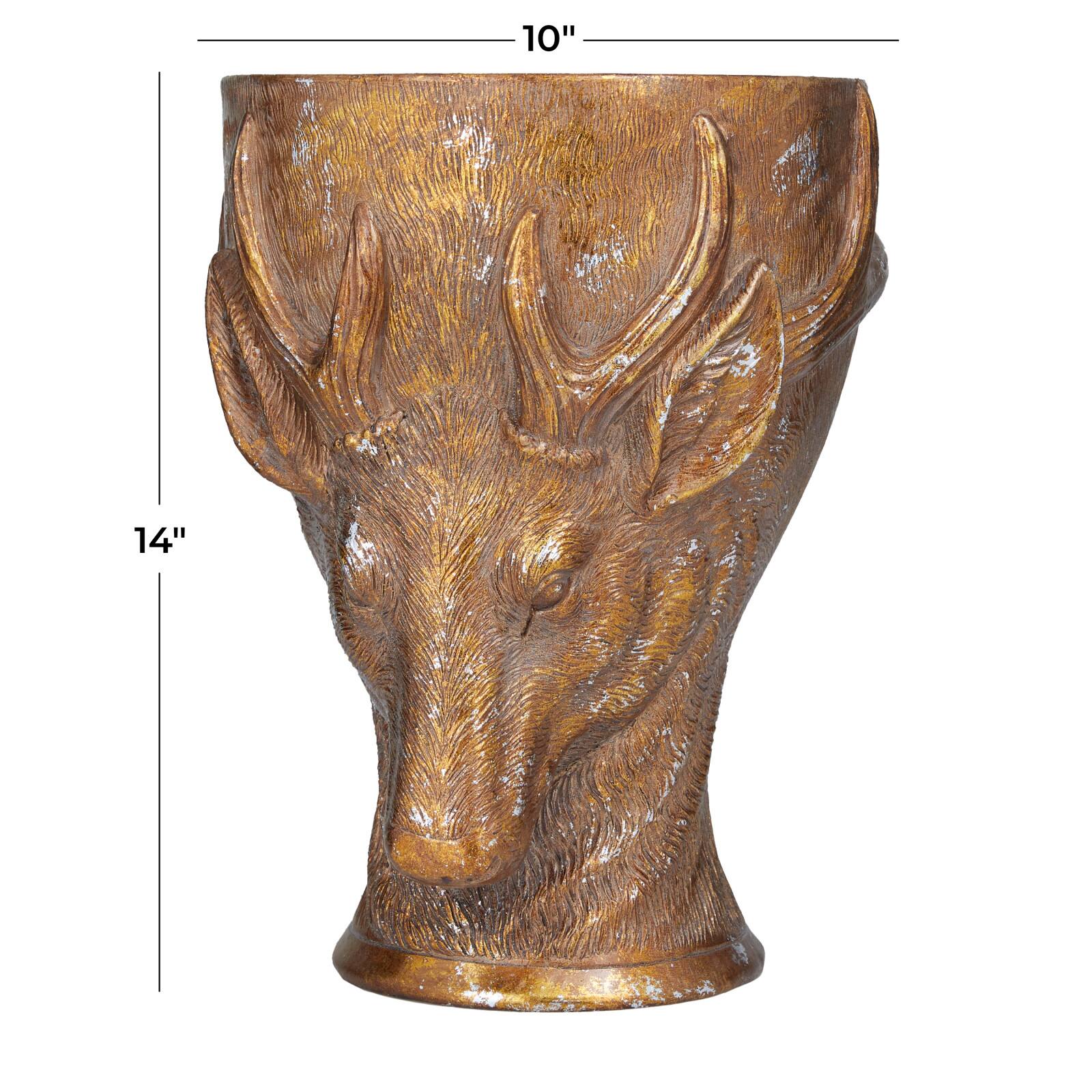 Bronze Polystone Traditional Planter, 14&#x22; x 10&#x22; x 10&#x22;