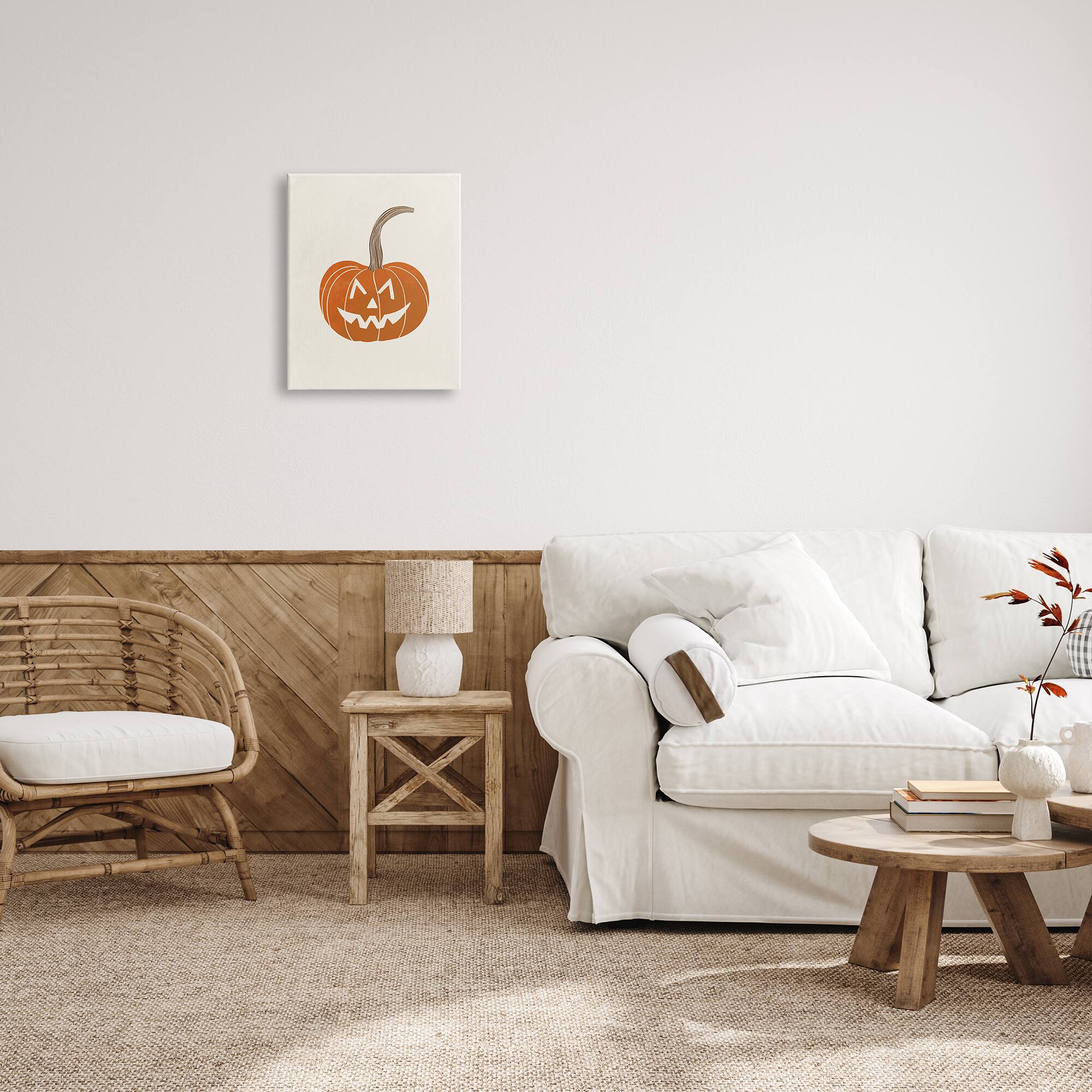 Stupell Industries Happy Jack-o-Lantern Smile Canvas Wall Art