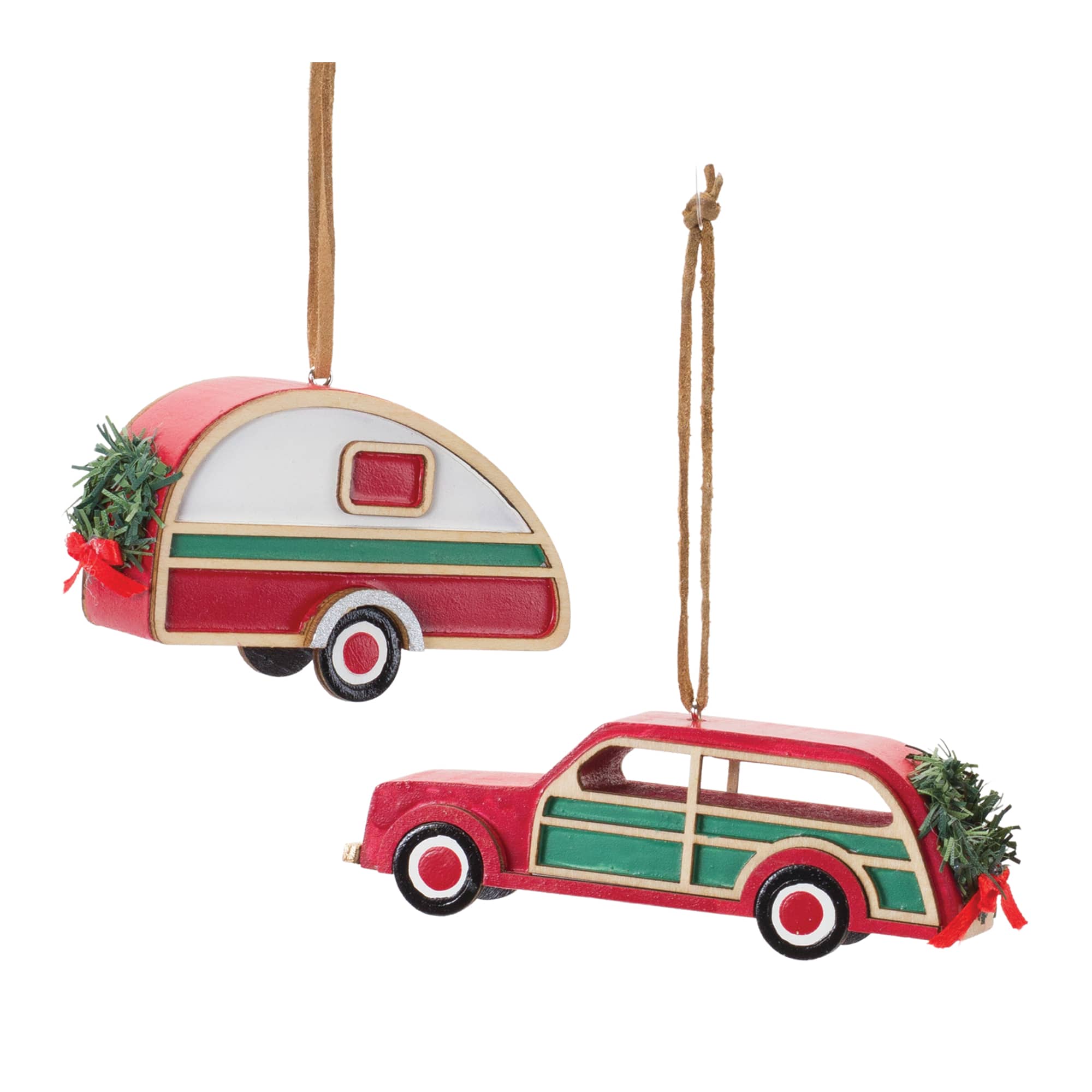 Vintage Camper &#x26; Car Ornament Set