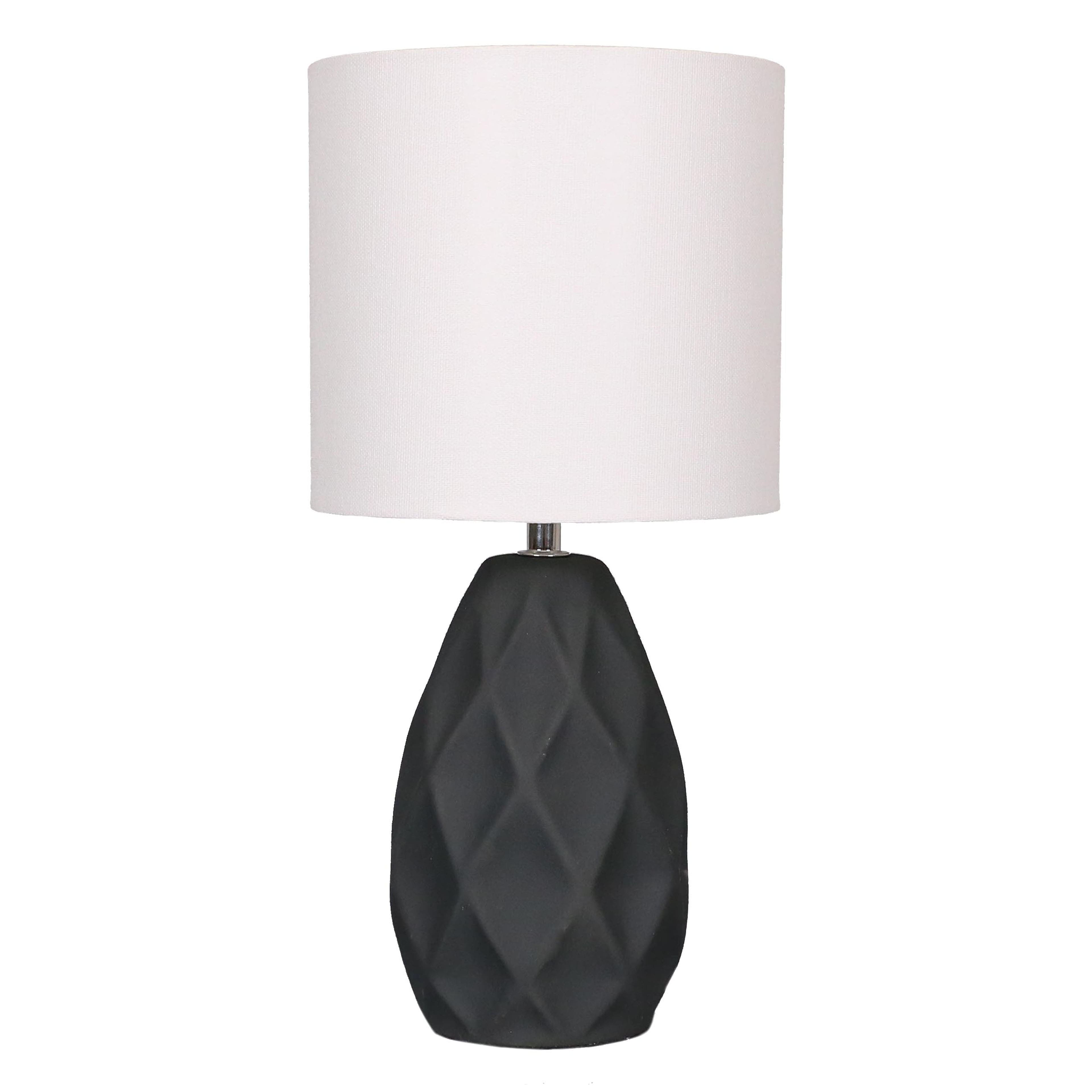 14.5" Gray Ceramic Table Lamp with White Fabric Shade by Ashland®