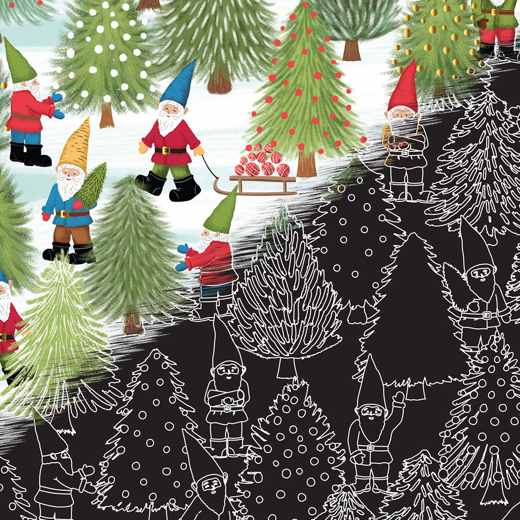 Brea Reese&#x2122; 9&#x22; x 12&#x22; Gnomy Christmas Scratch Art Paper Pad