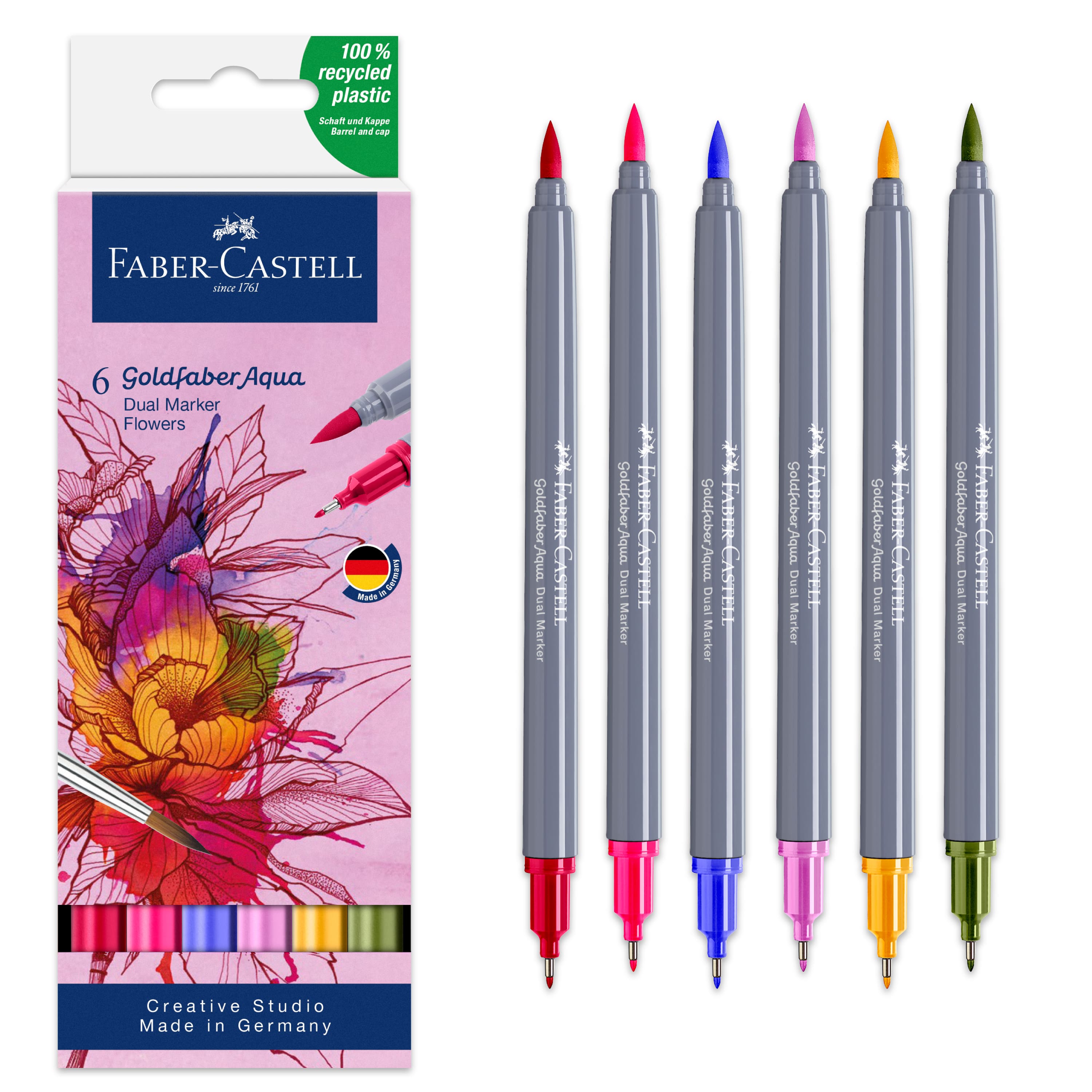 Faber-Castell&#xAE; Goldfaber Aqua Flowers Dual-Tip Marker Set