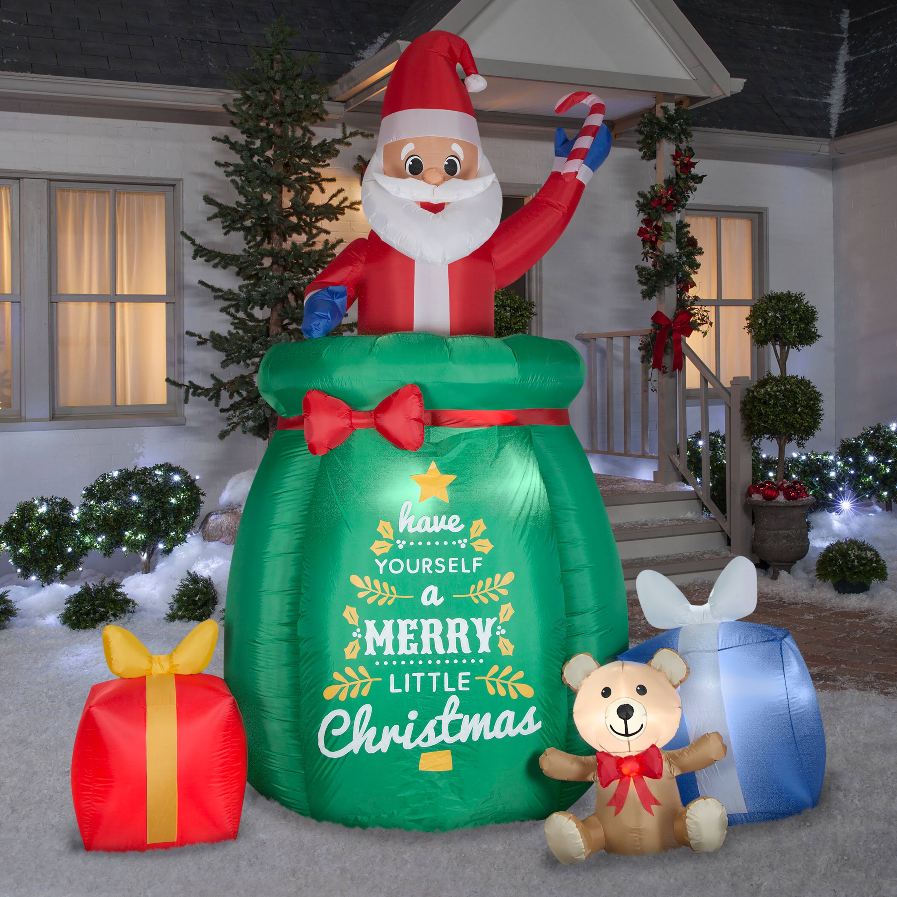 10ft. Airblown® Inflatable Giant Animated Santa in a Gift Sack