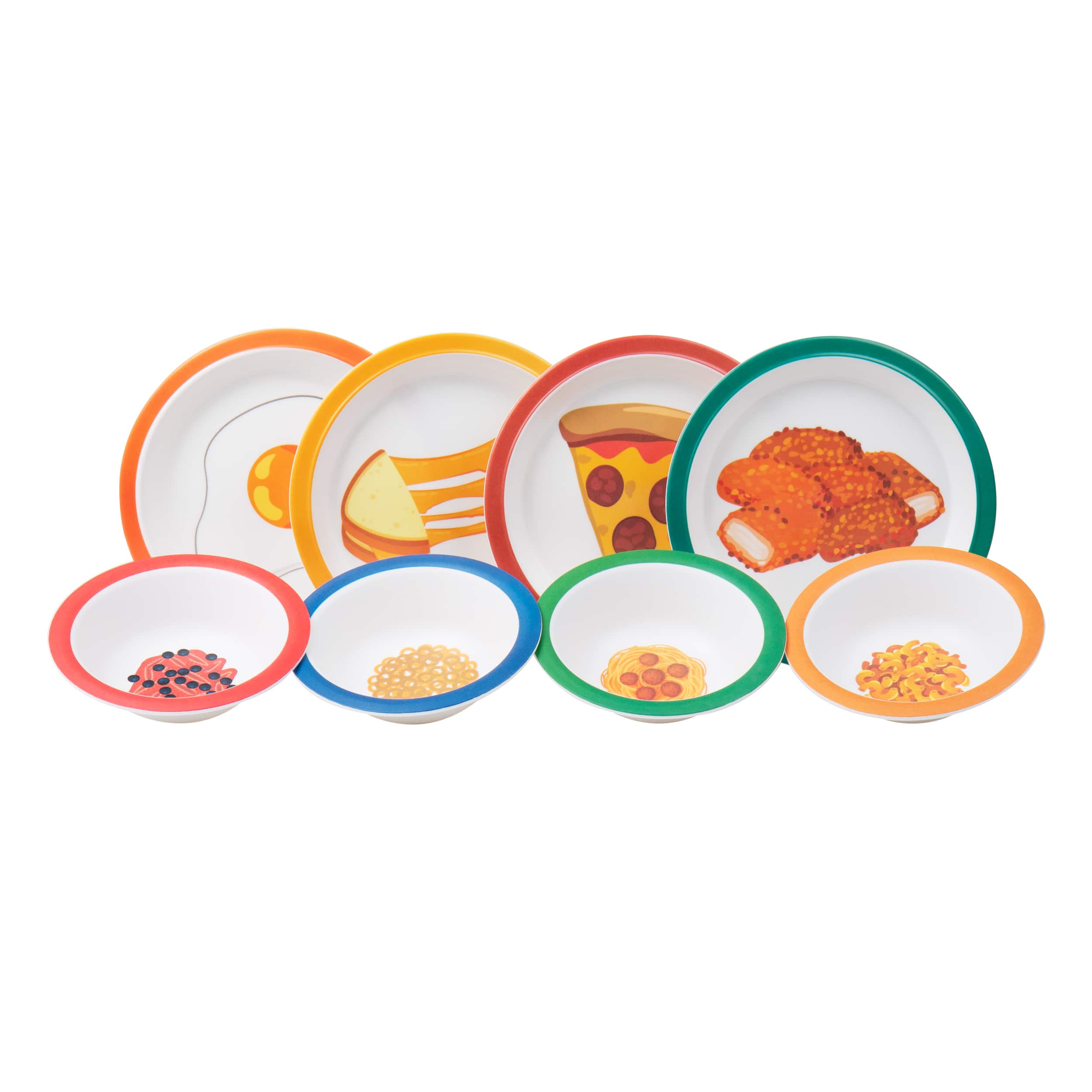 Mind Reader Bon Appetit Collection Kids Multicolor Melamine Plate & Bowl Set