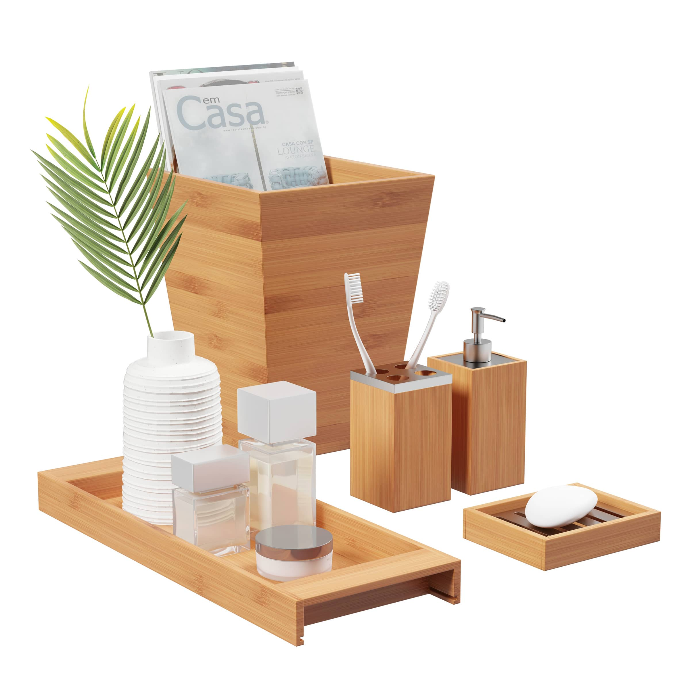 Hastings Home Bamboo Bathroom Accessories Set | Michaels