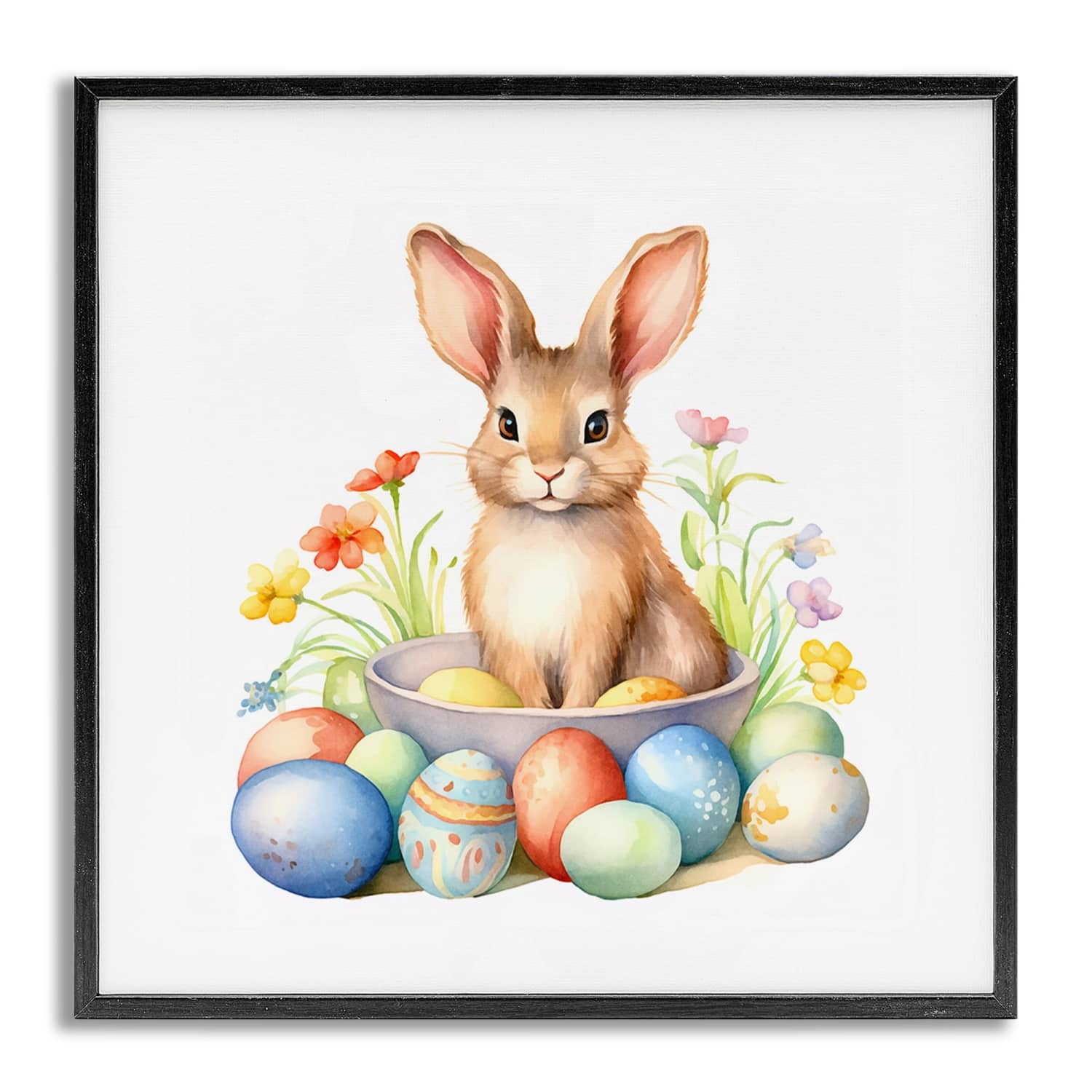 Stupell Industries Easter Bunny & Eggs Framed Giclee Art