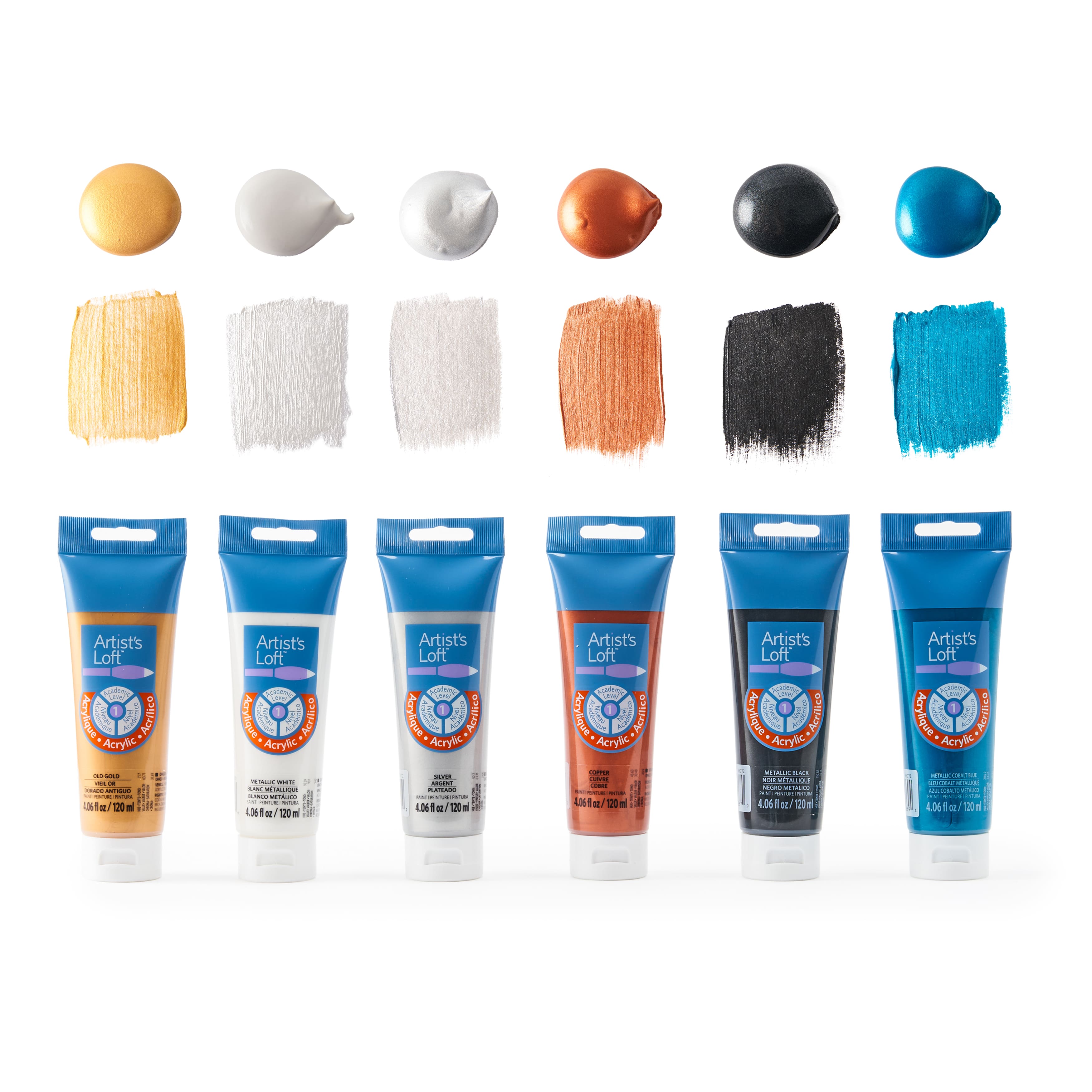 Metallic 6 Colour Acrylic Paint Set by Artist's Loft™